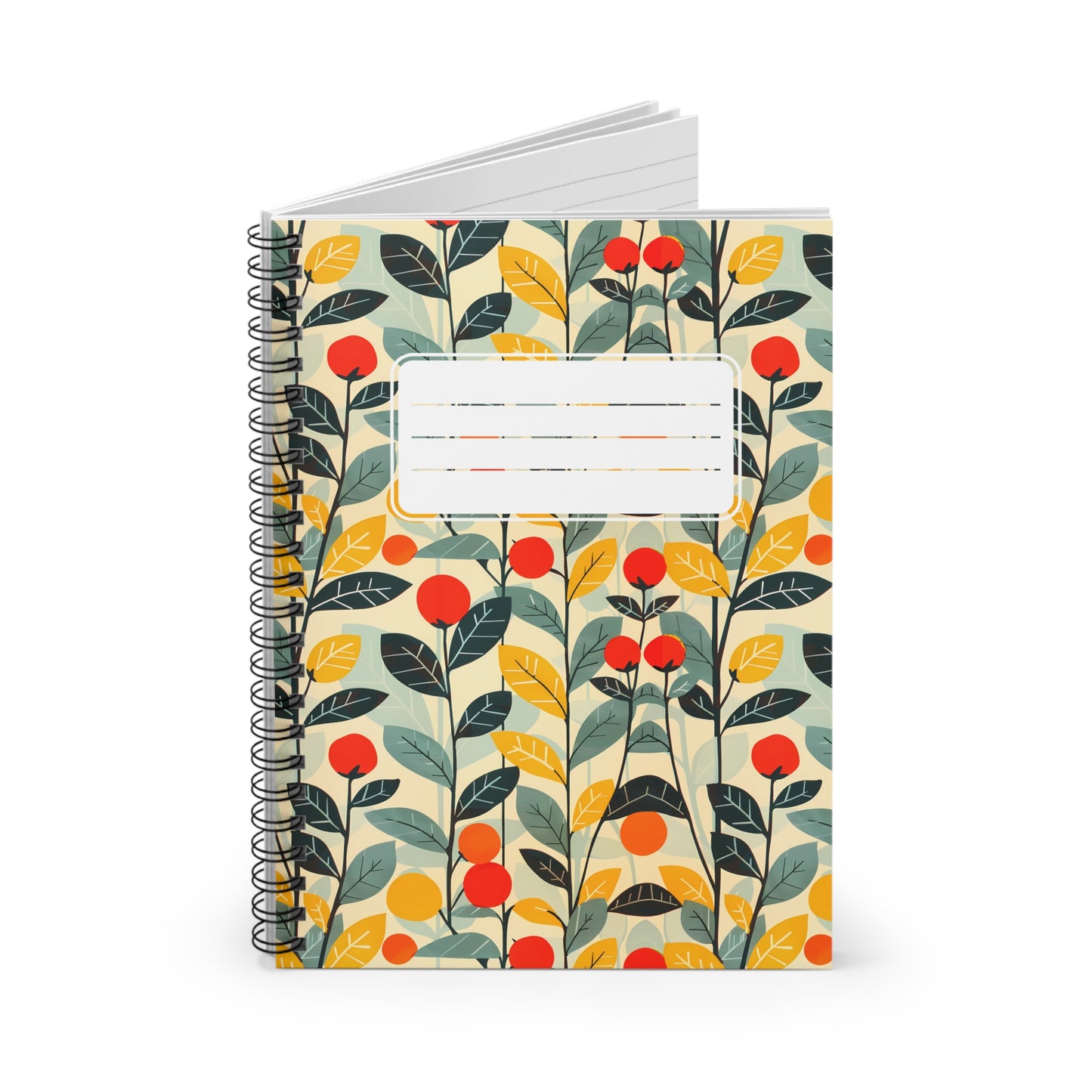 Midcentury Vines Chic Spiral Notebook - Ruled Line - For Thoughts that Deserve to Shine!