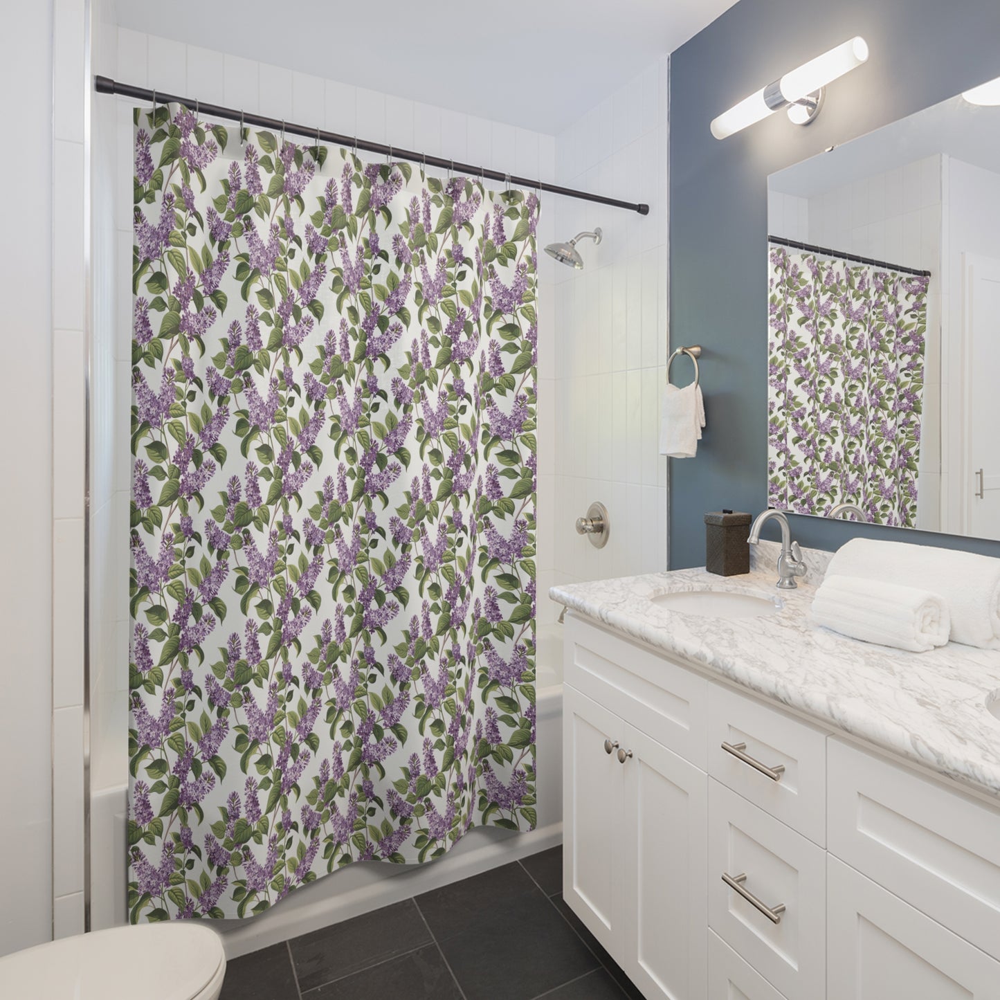 I Love Lilacs Shower Curtain - Bring the Beauty of Lilacs to Your Bathroom Bliss!
