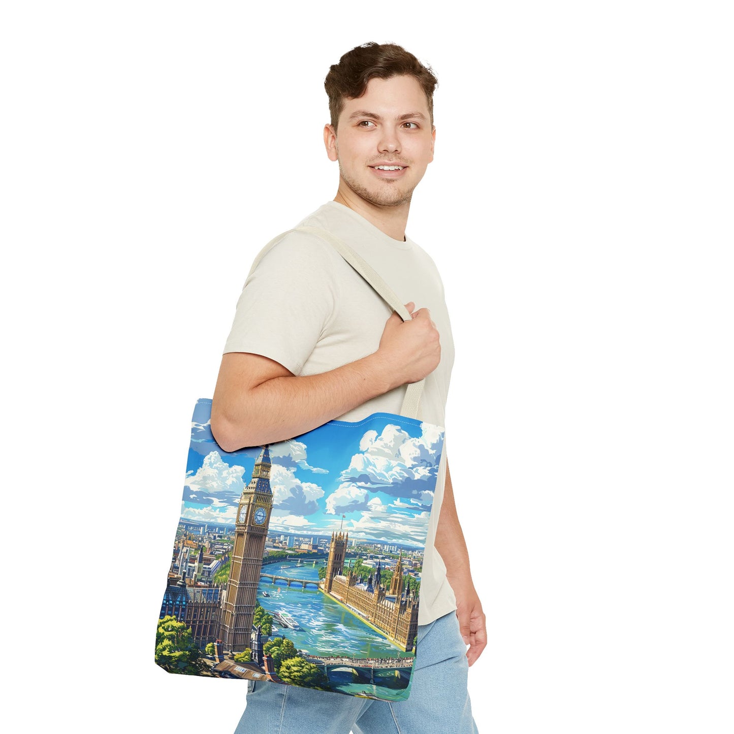 Big Ben River View Tote Bag - Carry the Timeless Charm of London's Iconic Skyline! Available in 3 sizes.