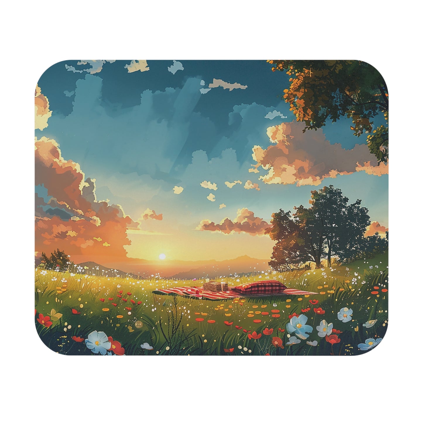 Meadow Picnic Mouse Pad - Scroll through Serenity - Every Click a Breath of Fresh Air!
