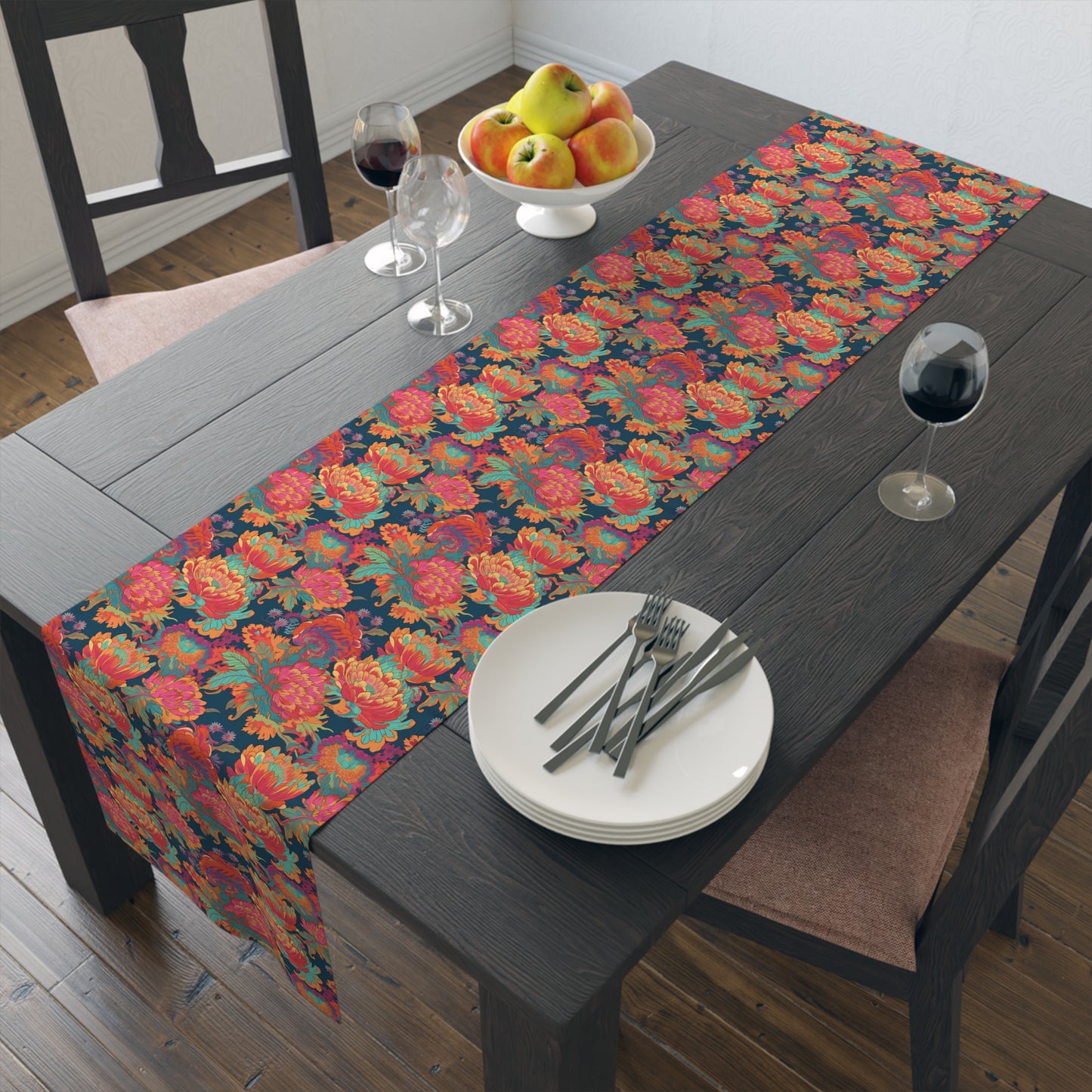 Psychedelic Flower Power Table Runner - Turn Your Table into a Groovy Masterpiece! Available in 2 sizes.
