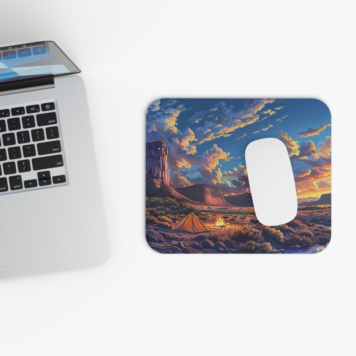 Desert Sunset Serenade Mouse Pad - Capture the Magic of the Desert with Every Click!