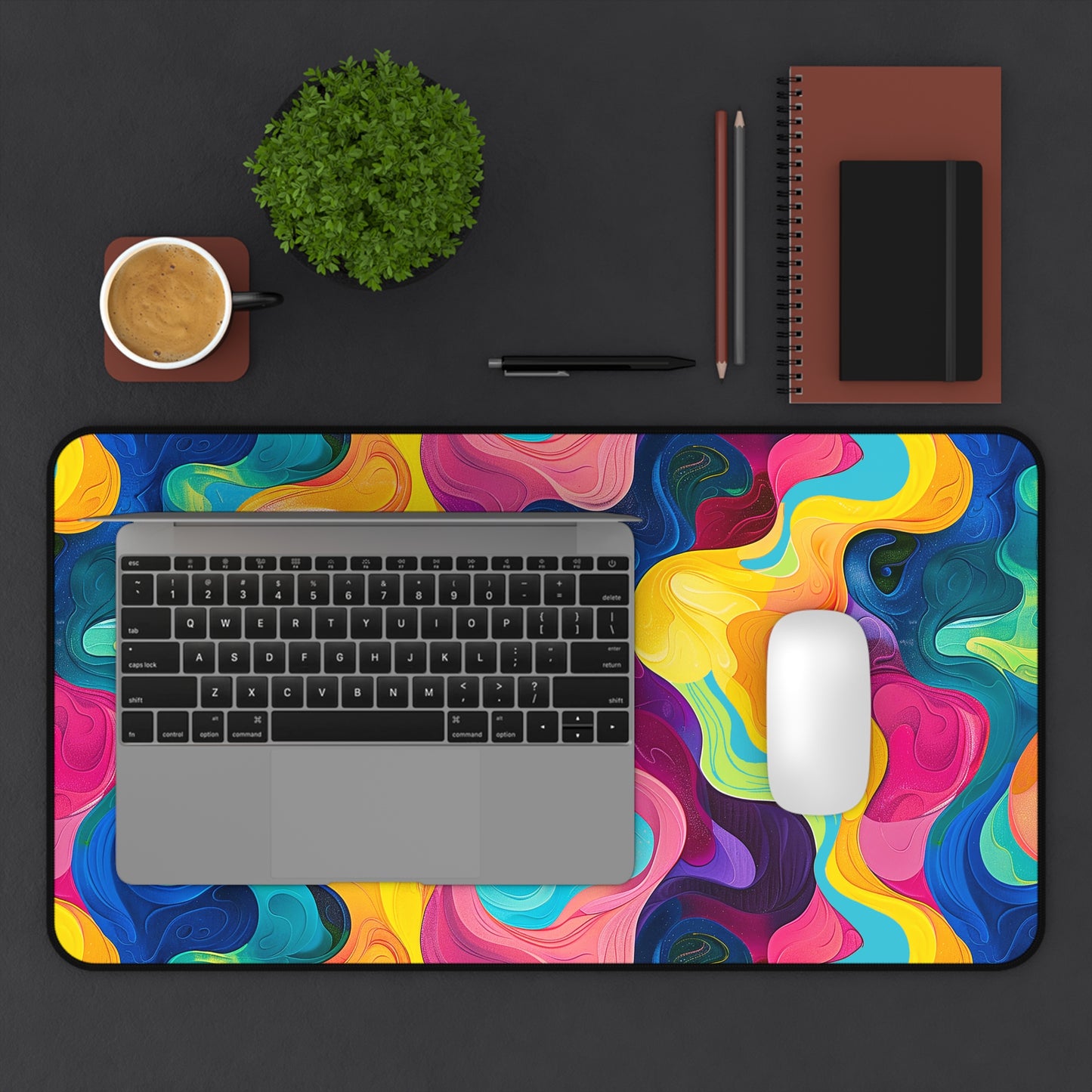 Wavelength Wonder Desk Mat (Desk Pad) - Let Waves of Color Energize Your Workspace! Available in 3 sizes.