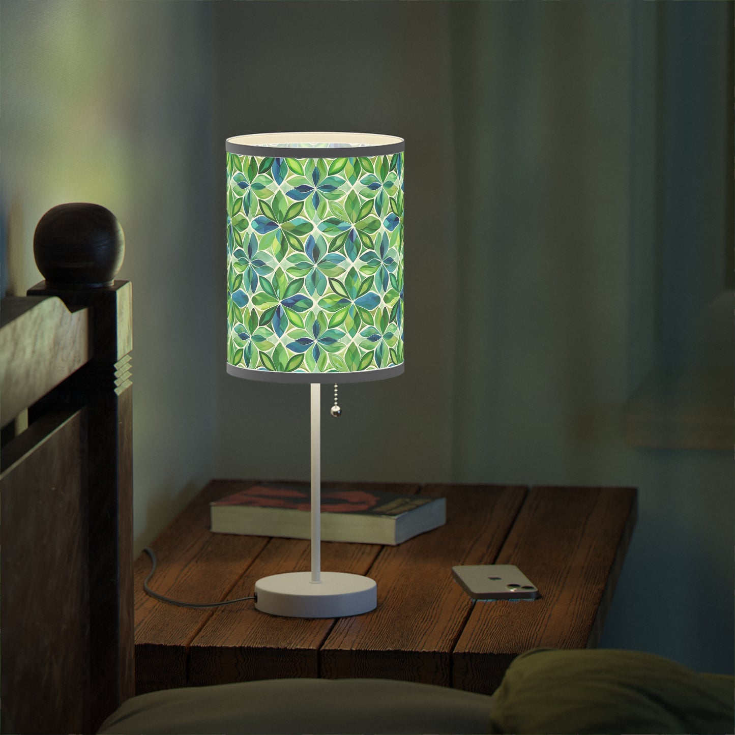 Spring Geo Flowers Modern Table Lamp. 20" Tall, Metal Stand, US|CA Plug, Available in 2 Finishes & Multiple Trim Colors