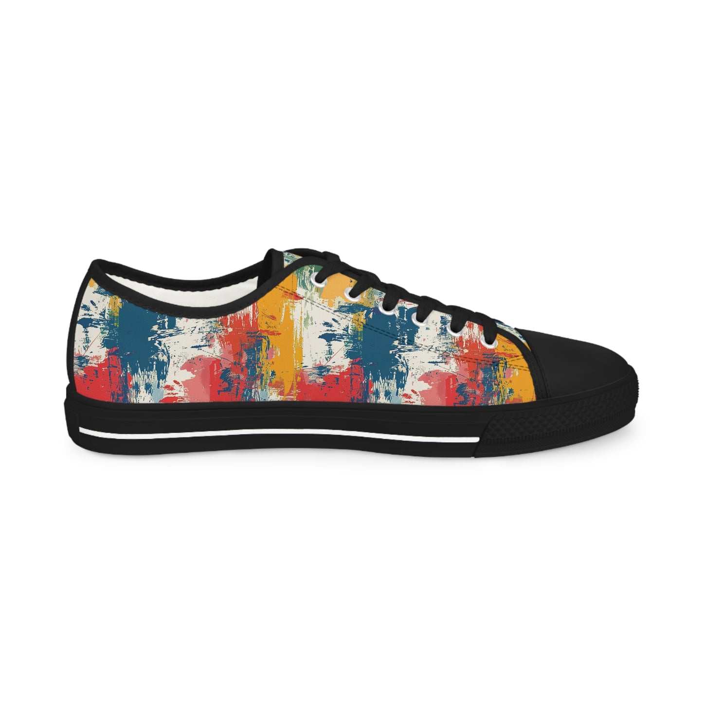 Paint Splash Palette Men's Low Top Sneakers - Unleash Your Inner Artist – Walk in a Canvas of Color!