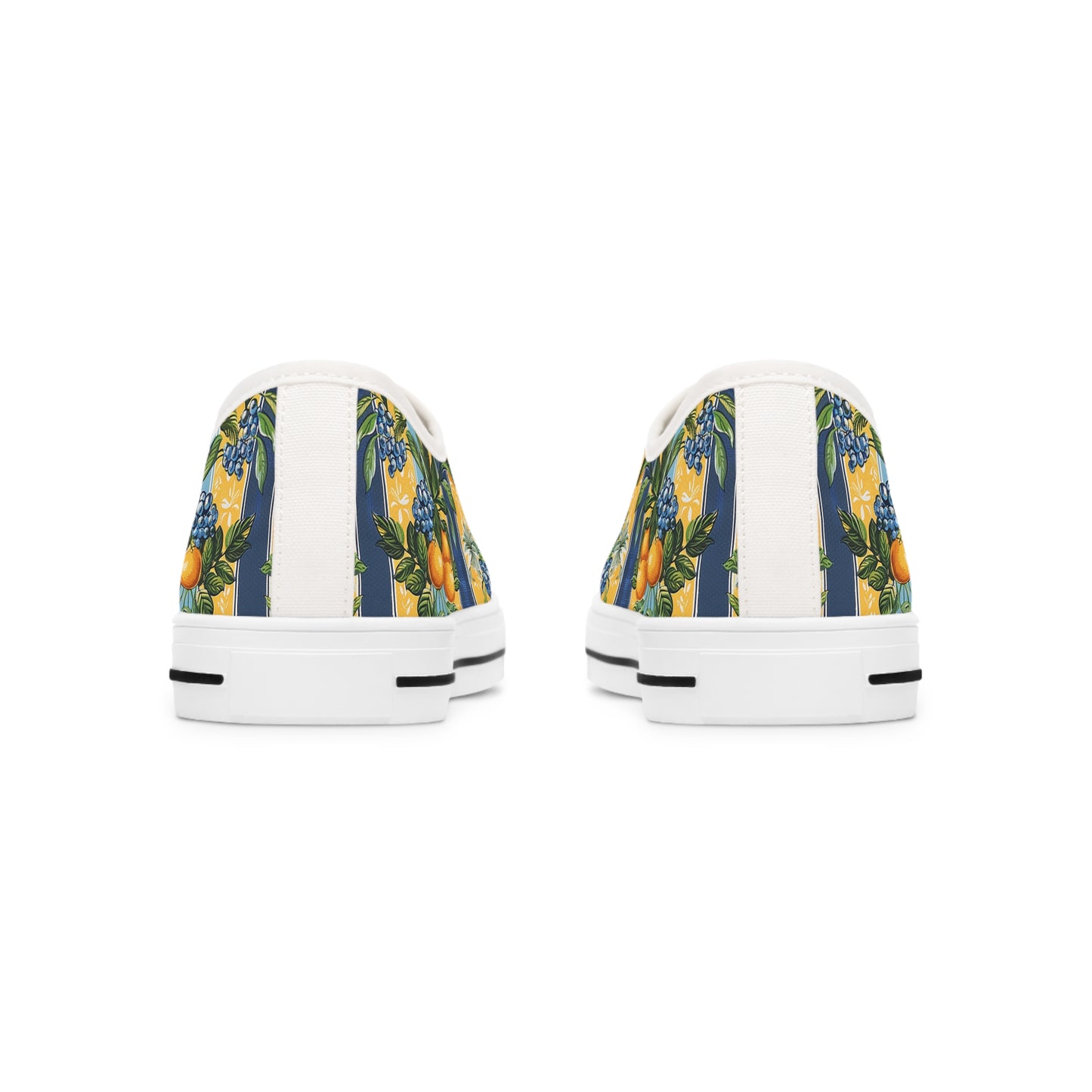 Sunny Orchard Stripes Ladies' Low Top Sneakers - Wake Up Your Wardrobe – Where Fruity Freshness Meets Classic Charm!