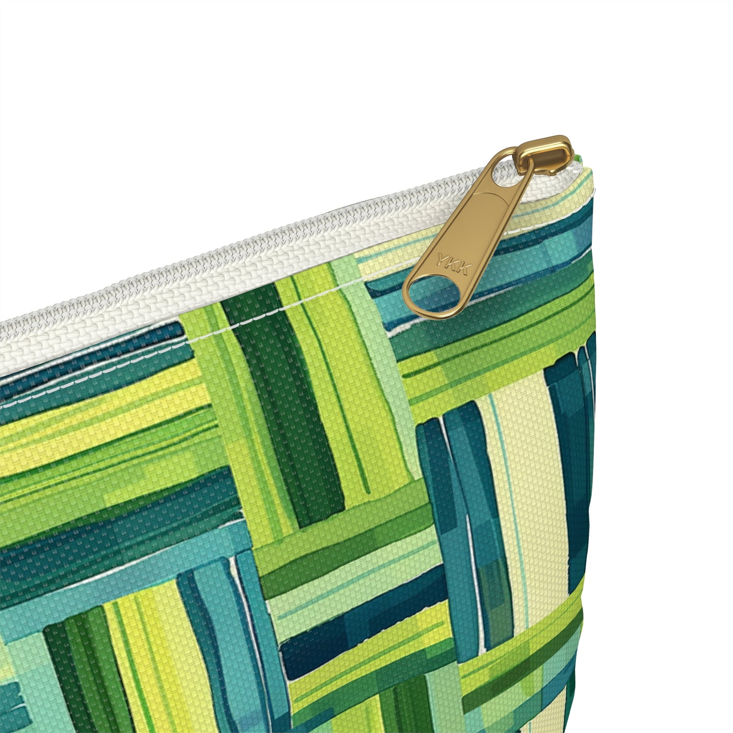 Verdant Green Basketweave Accessory Pouch - Weave Elegance and Playfulness into Every Day! Available in 2 sizes.