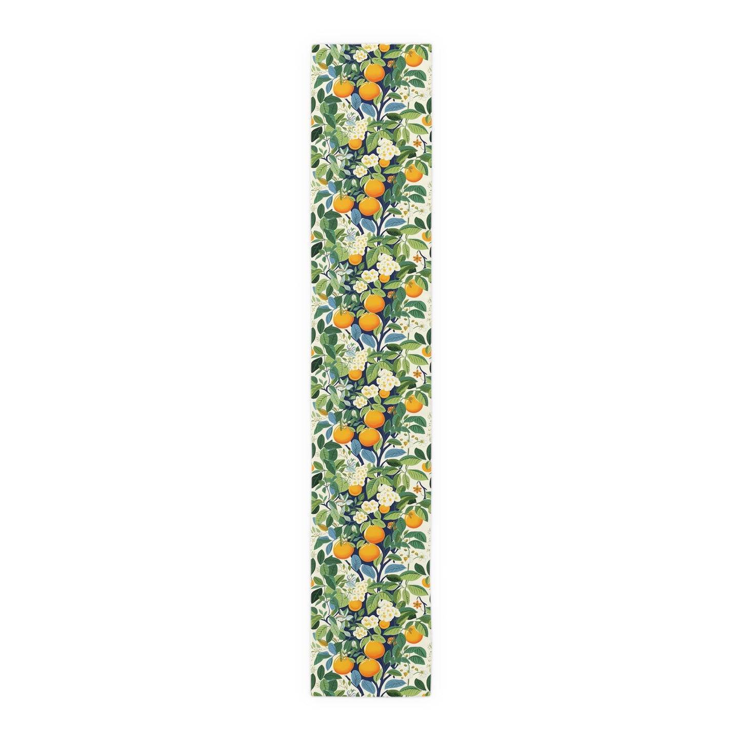 Happy Oranges & Blossoms Table Runner - Zest Up Your Table with a Touch of European Charm! - Available in 2 sizes.