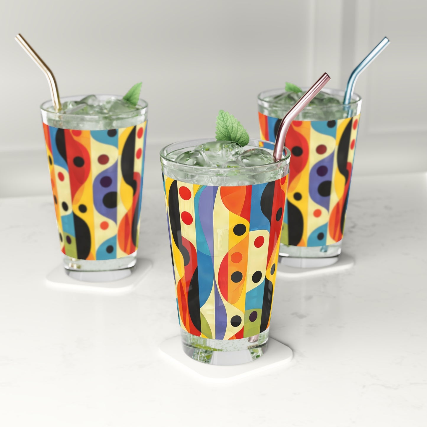 Linear Color Mesa Pint Glass - 16 oz - Enjoy the Colors of the Desert Mesa with Every Sip!