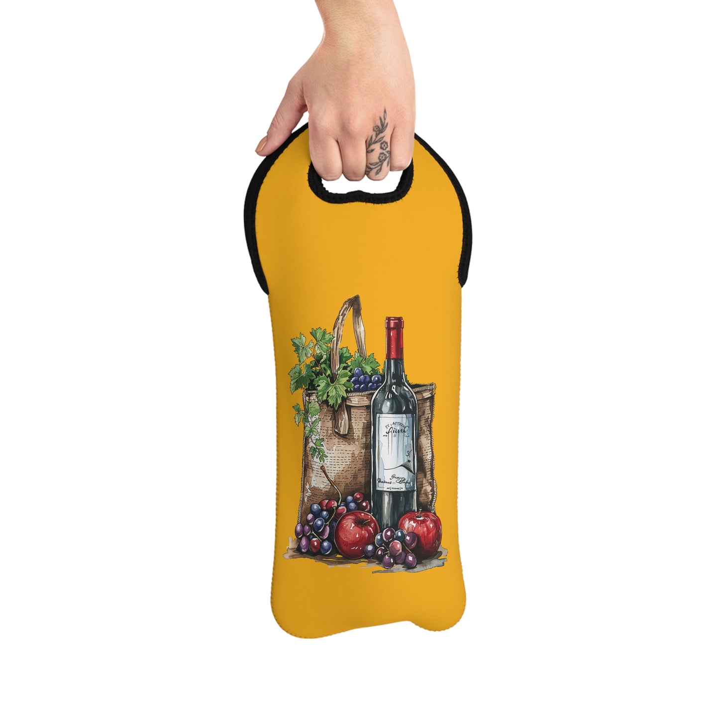 Golden Harvest Wine Tote Bag - 100% Neoprene - Uncork Elegance, Sip in Style!