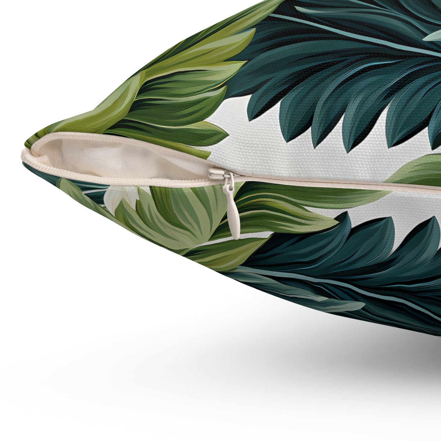 Island Green Ferns Square Throw Pillow - Spun Polyester - Double Sided Print - Concealed Zipper - Available in 4 sizes.