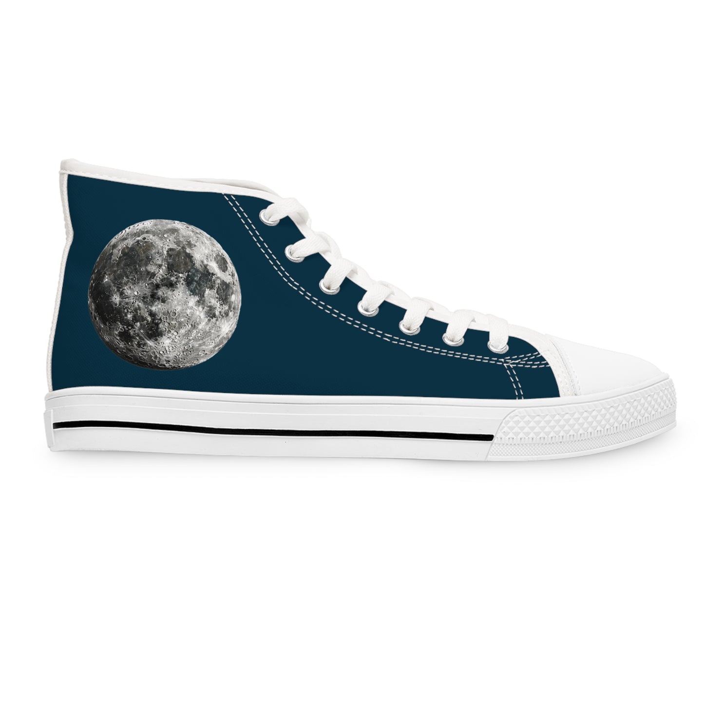 Lunar Lookout Ladies' High Top Sneakers - Stride Through the Stars – Where Every Step Reaches for the Moon!