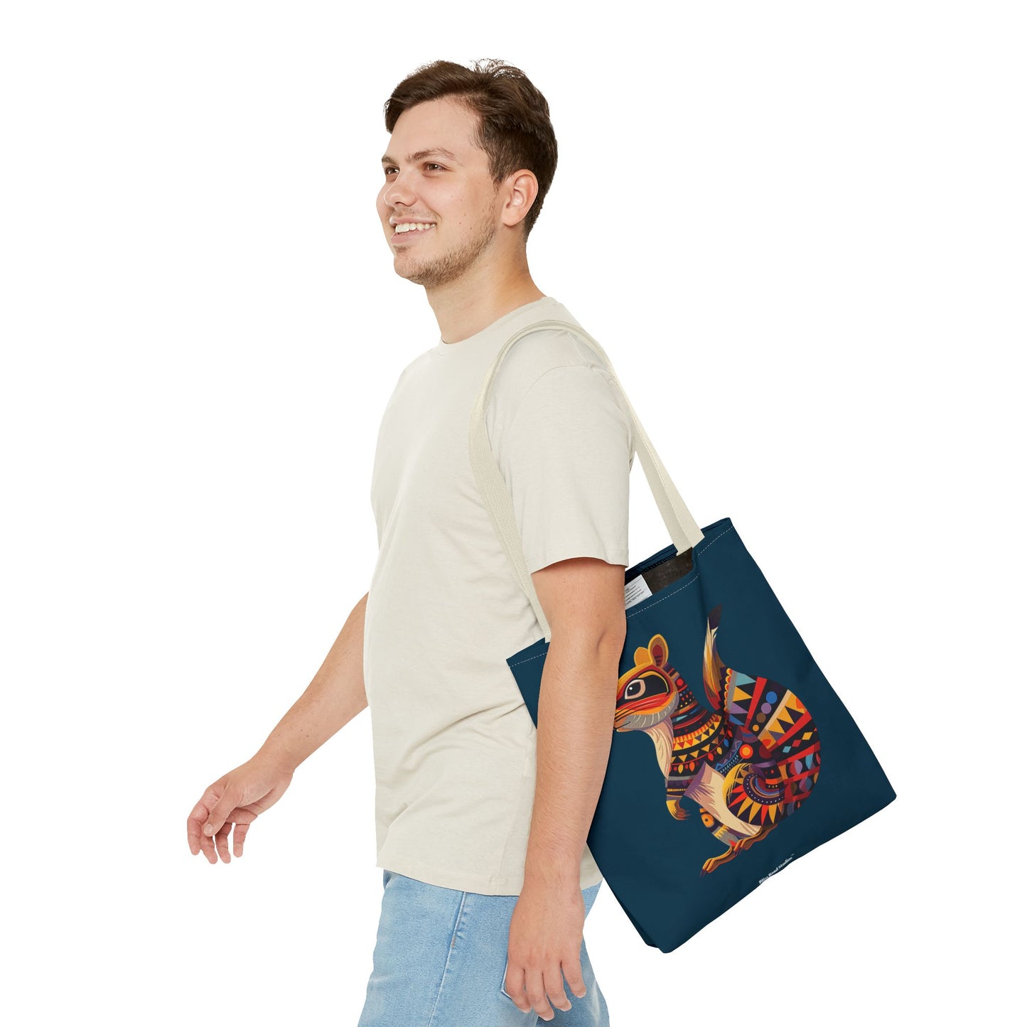 Autumn Squirrel Tote Bag - Wild Whimsy with a Tribal Twist! From our Spirit of the Wild Collection. Available in 3 sizes.