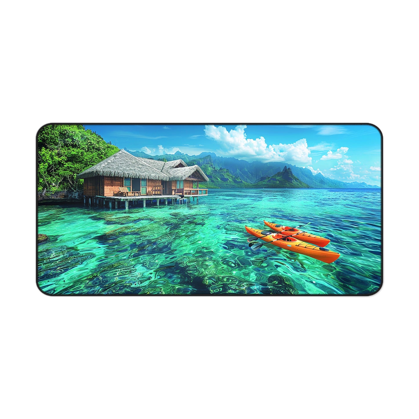 Tropical Serenity Desk Mat (Desk Pad) - Escape to Paradise with Every Task! Available in 3 sizes.