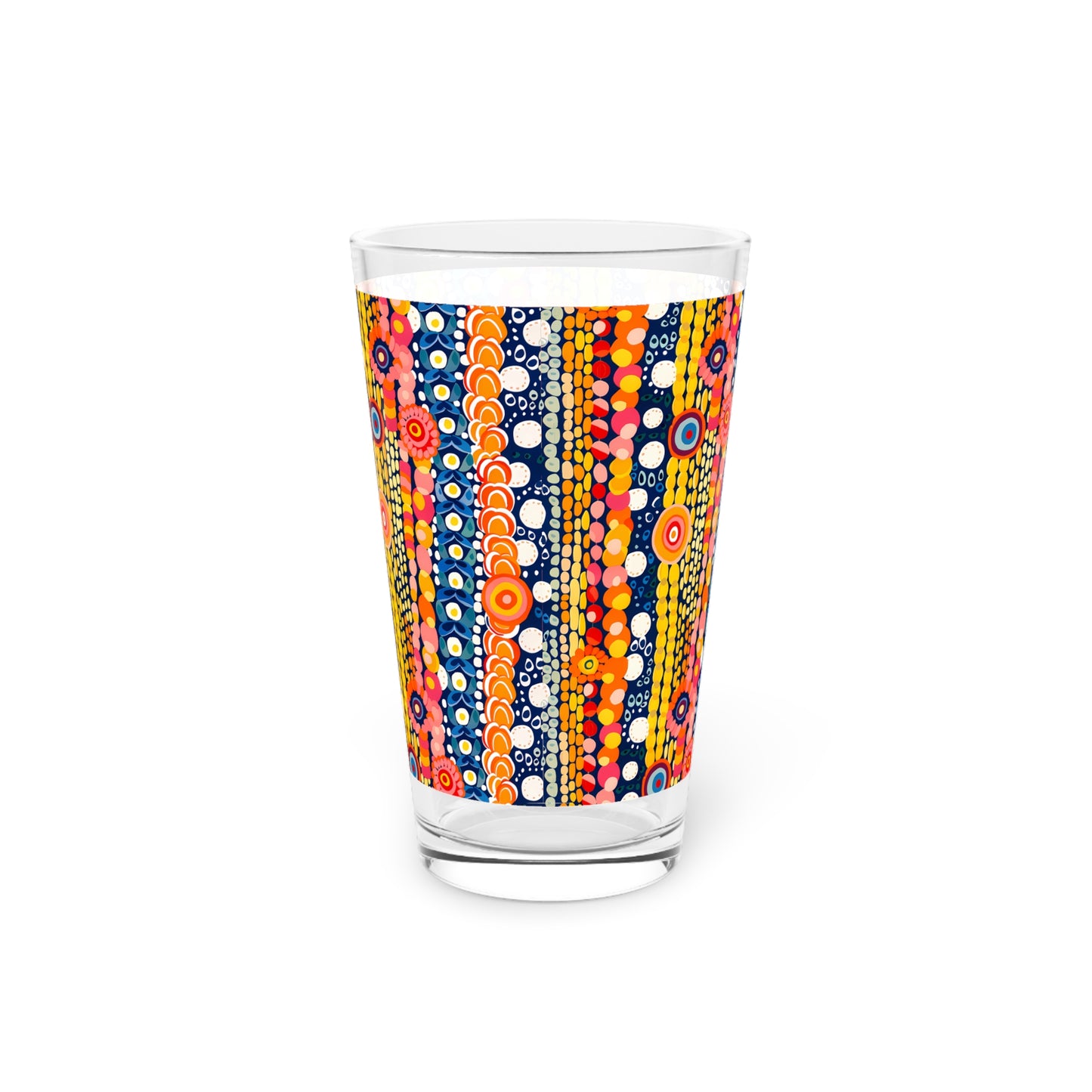 Dotty Delight Pint Glass - 16 oz - Where Modern Pop Art Meets Your Drink!