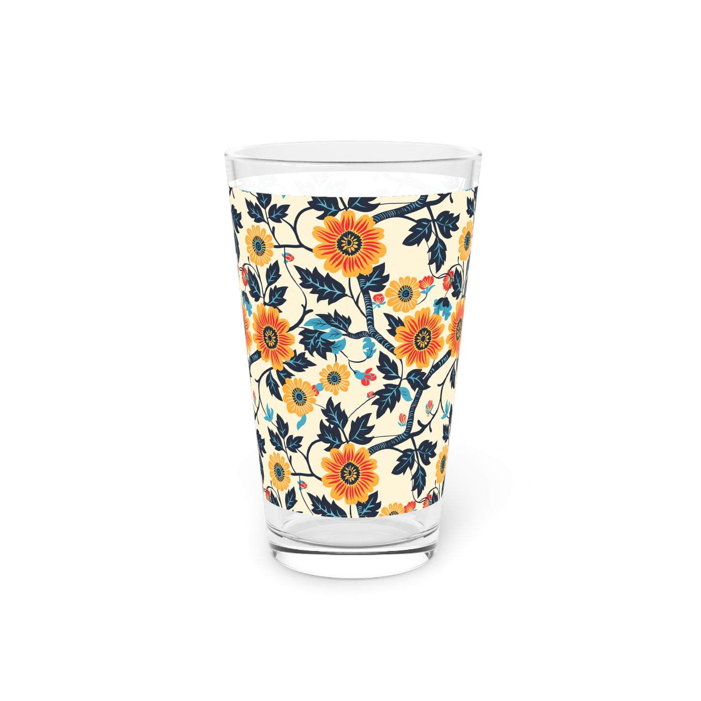 Golden Vine Tapestry Pint Glass - 16 oz - Embrace Elegance, Sip in Style!