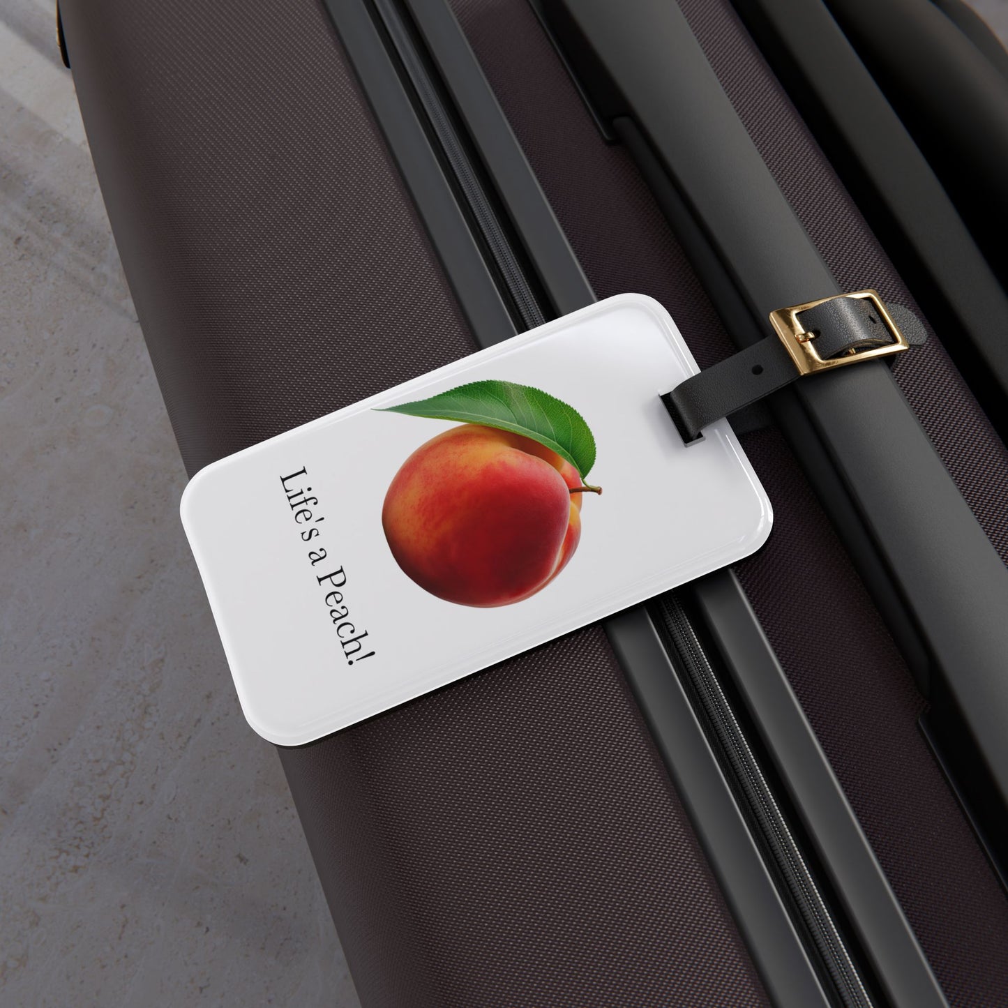 Life's a Peach Acrylic Luggage Tag - Sweeten Your Journey with the Life’s a Peach Acrylic Luggage Tag!