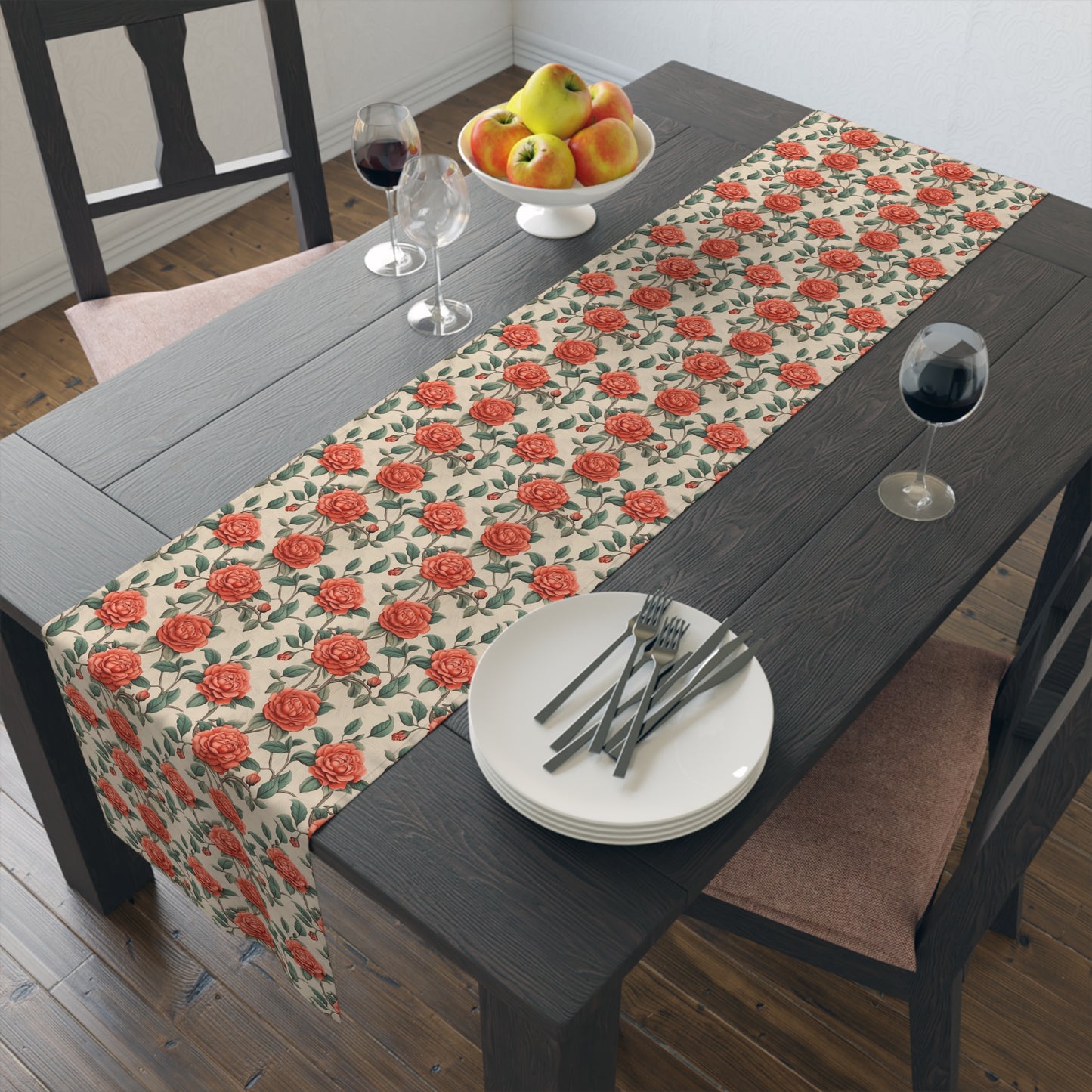 Romantic Rose Table Runner - Set the Mood with Timeless Romance! Available in 2 sizes.