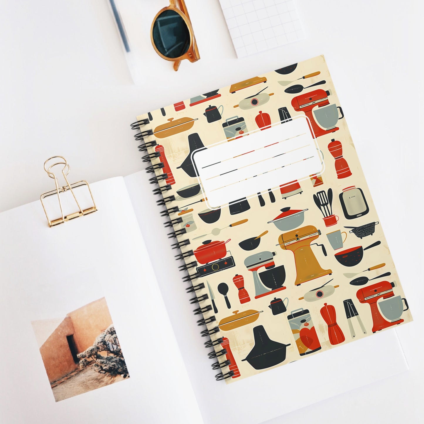 Midcentury Kitchen Helpers Chic Spiral Notebook - Ruled Line - The Stylish Way to Stay Organized!