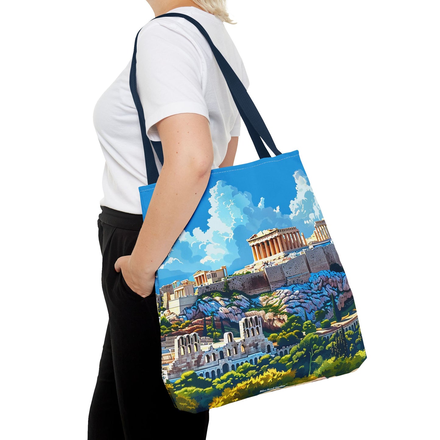 Acropolis Skyline Splendor Tote Bag - Carry the Legacy of Athens with You! Available in 3 sizes.