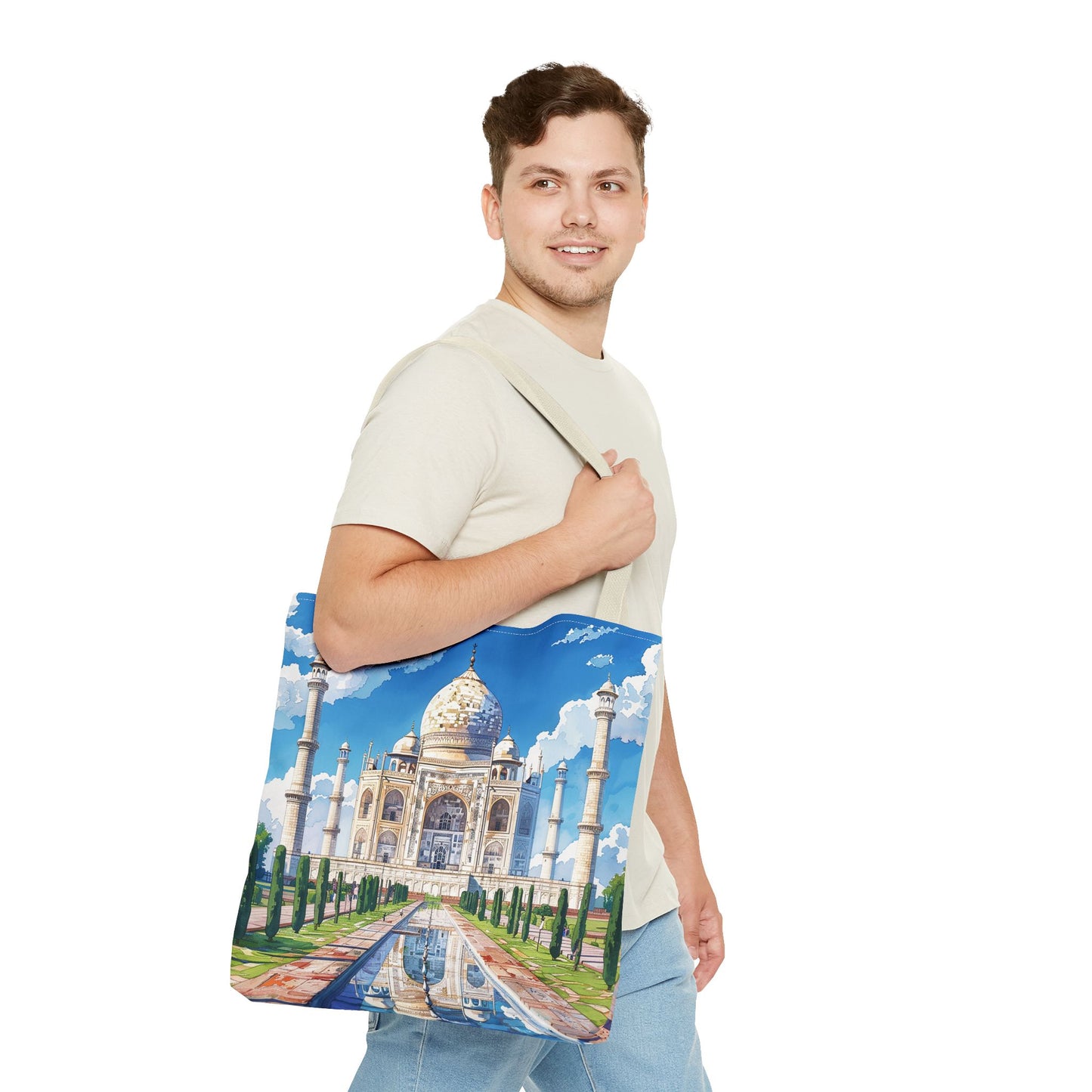 Taj Mahal Reflection Tote Bag - Carry the Splendor of the Taj Wherever You Go! Available in 3 sizes.