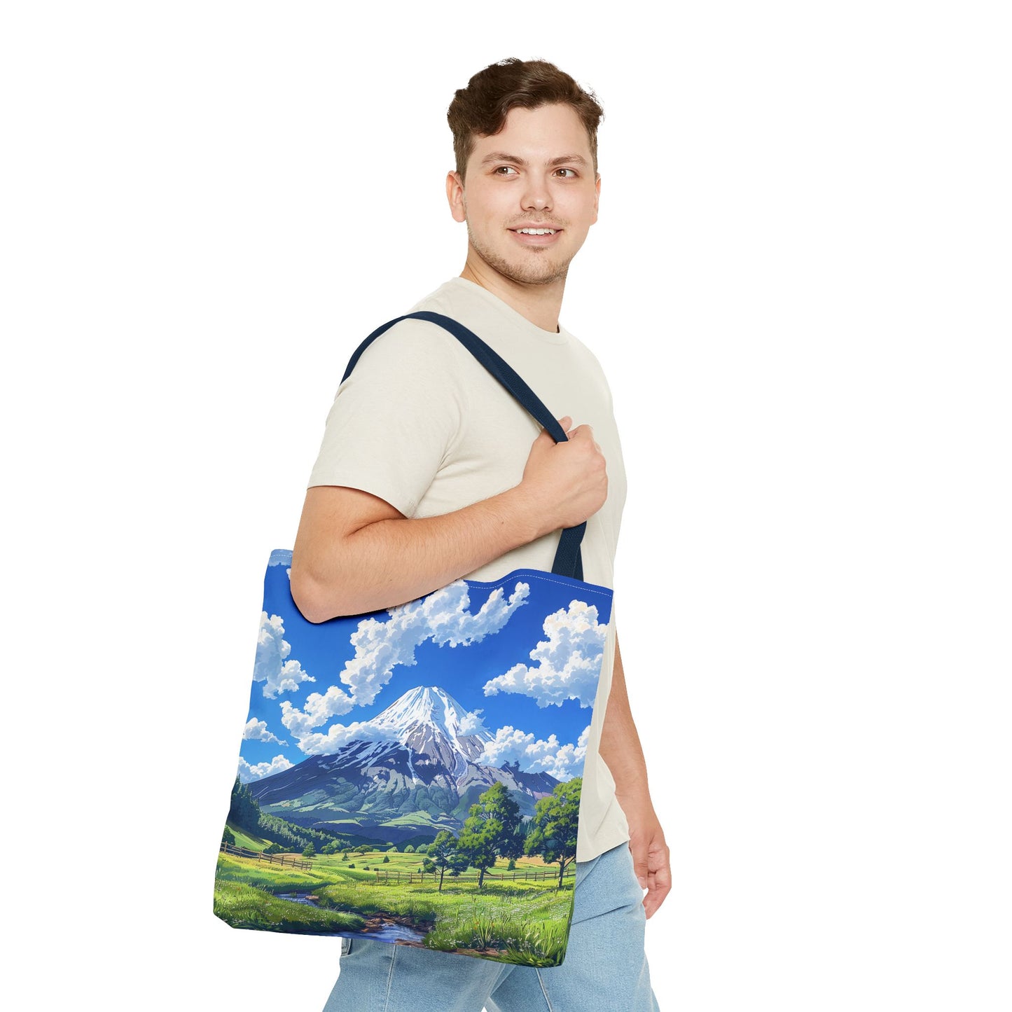 Mount Fuji Serenity Tote Bag - Carry the Tranquil Beauty of Japan's Iconic Peak! Available in 3 sizes.