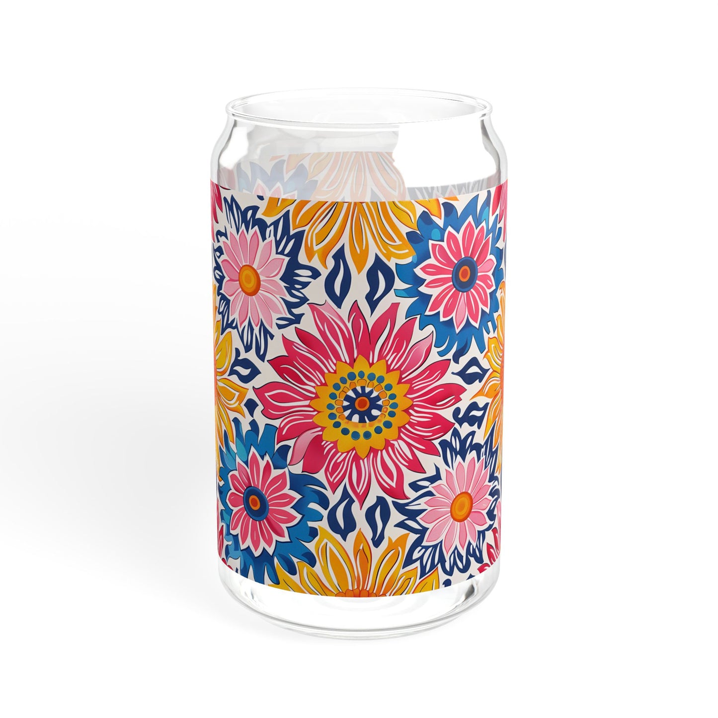 Sunsplash Petals Sipper Glass Tumbler - 16 oz - Sip in the Sunshine with Every Petal!