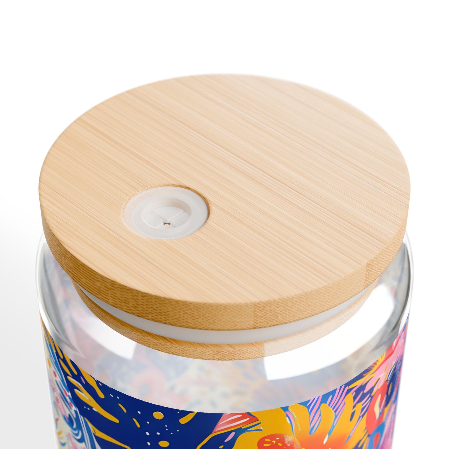 Splatter Blossom Sipper Glass Tumbler - 16 oz - Sip a Splash of Color with Splatter Blossom!