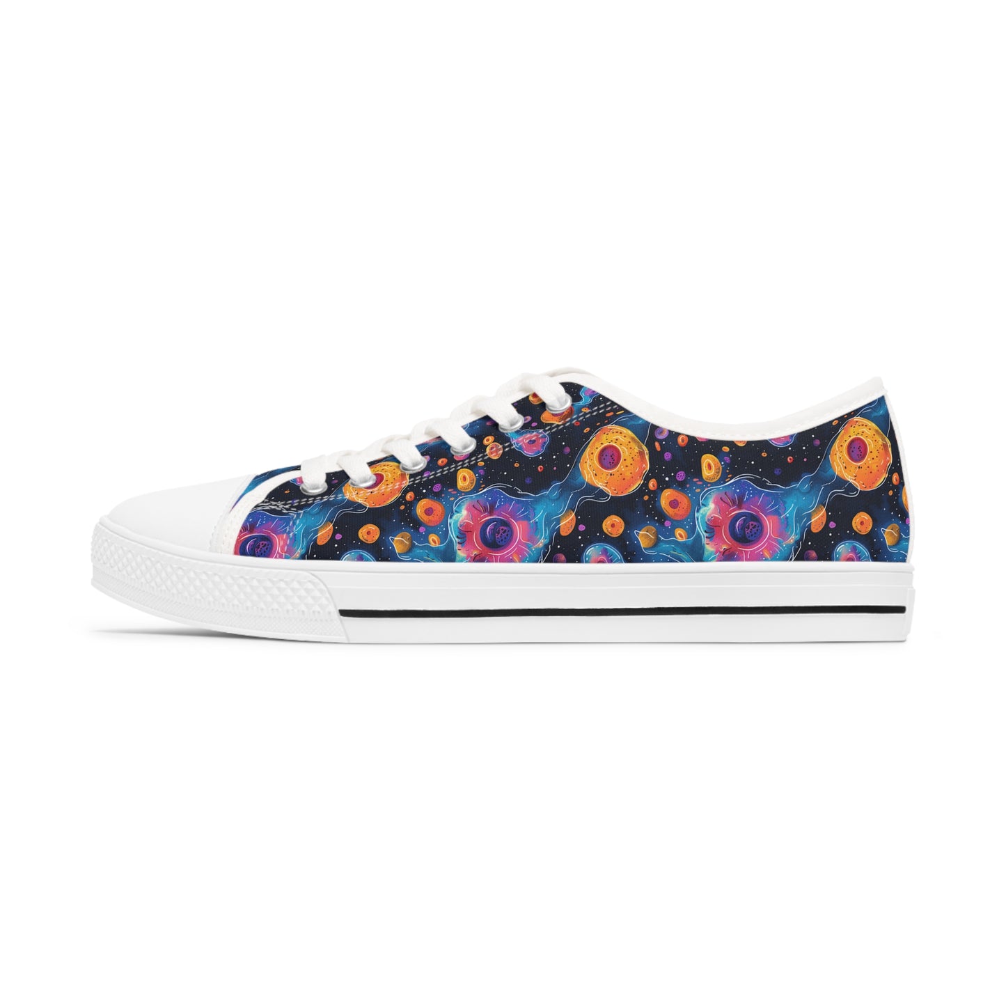 Birth of Celestial Life Ladies' Low Top Sneakers - Step Into the Stars – Where Every Step is a Celestial Adventure!