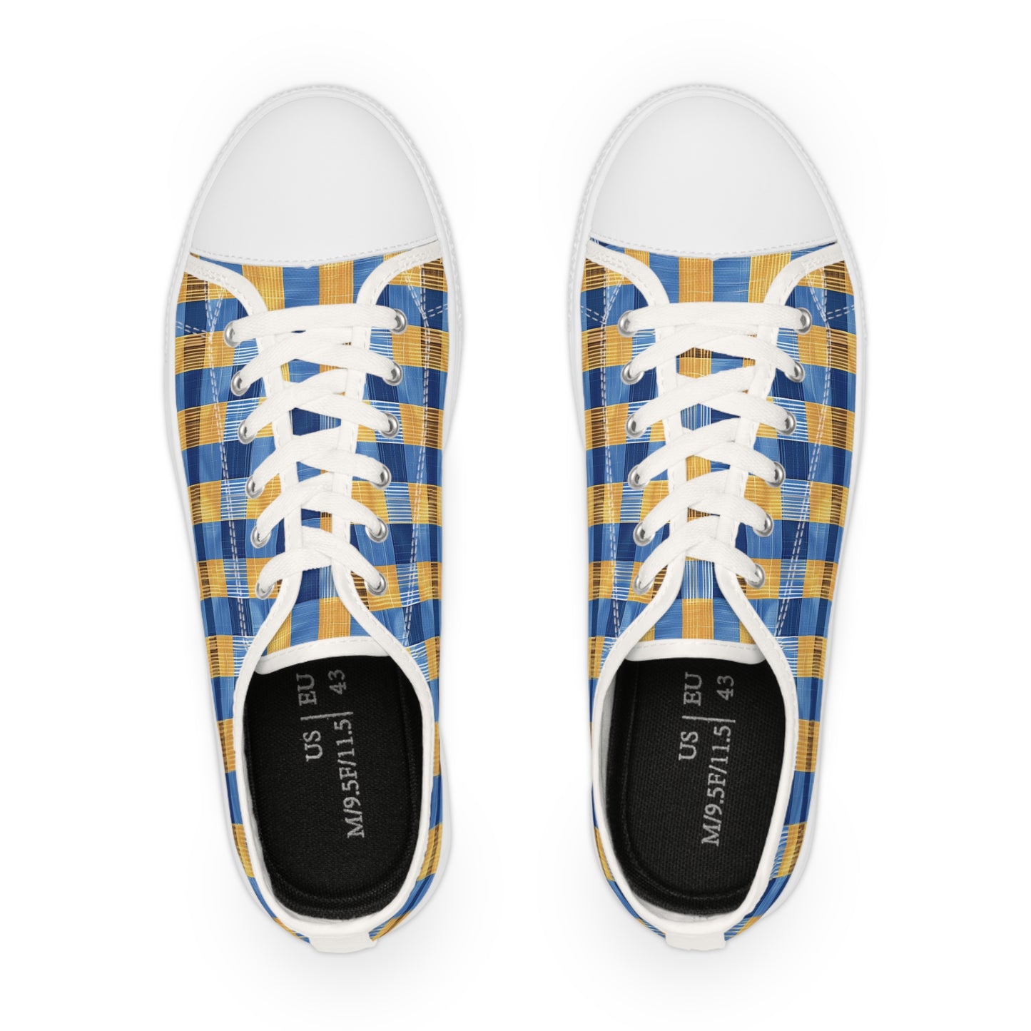 Modern Gingham Men's Low Top Sneakers - Classic Gingham, Reinvented – Step Into Modern Sophistication!