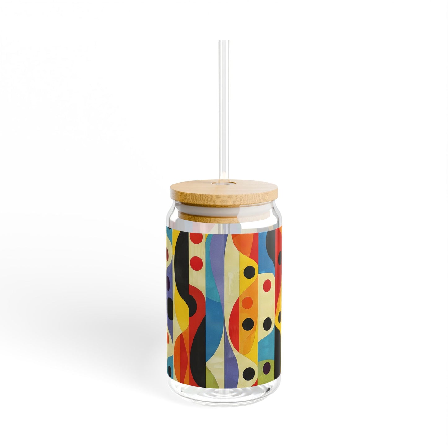 Linear Mesa Sipper Glass Tumbler - 16 oz - Sip in Style with a Bold Pop of Color!