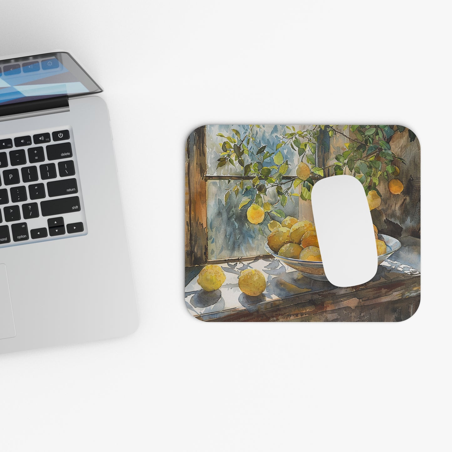 Morning Light on Lemons Mouse Pad - Brighten Your Workspace with Sun-Kissed Charm!