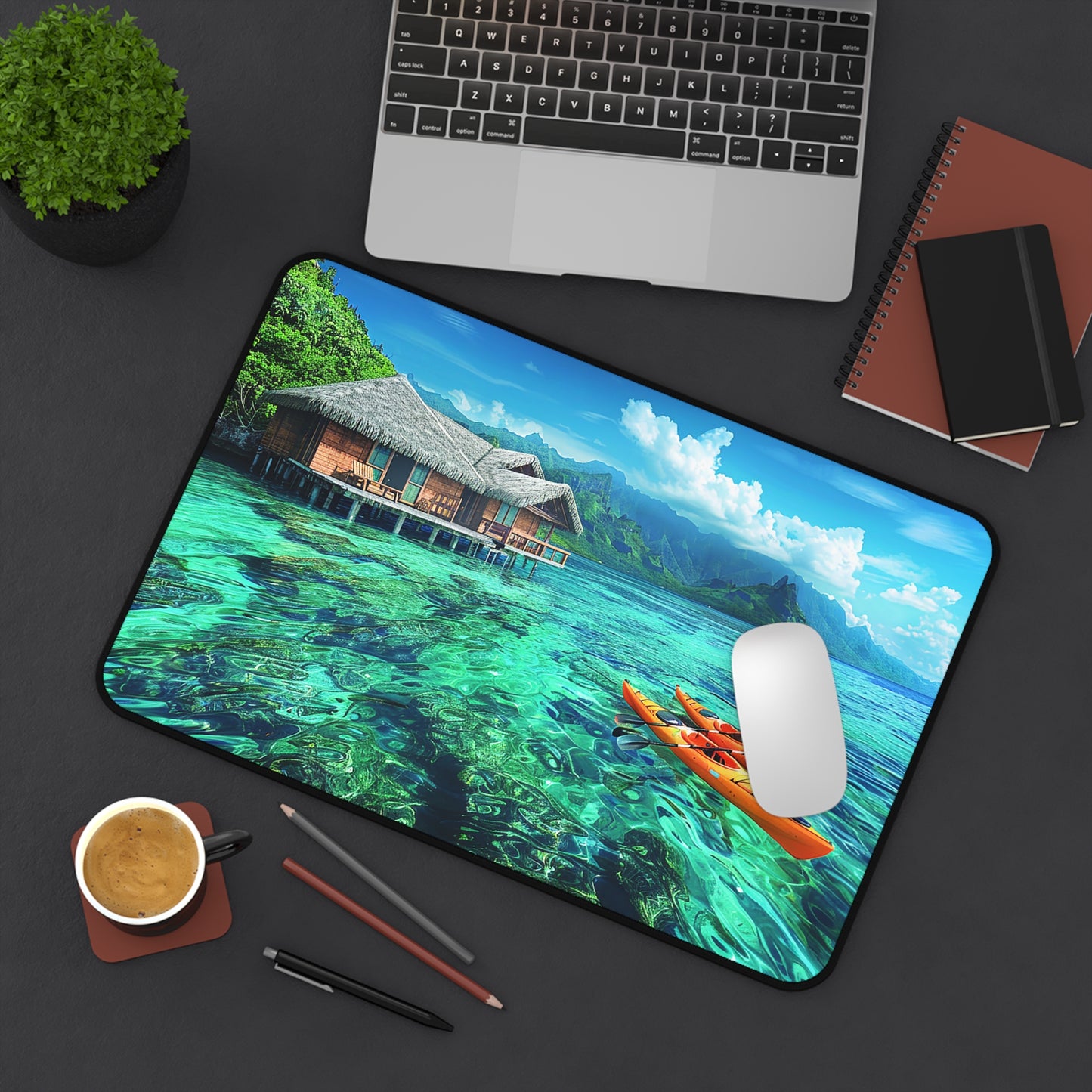 Tropical Serenity Desk Mat (Desk Pad) - Escape to Paradise with Every Task! Available in 3 sizes.