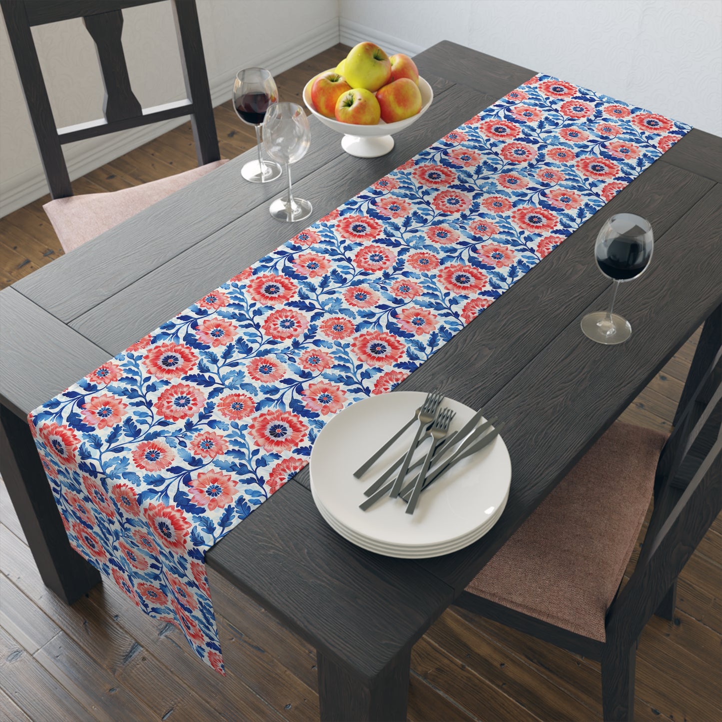 Whimsical Batik Blossoms Table Runner - Bring the Magic of Batik Blossoms to Your Table! Available in 2 sizes.
