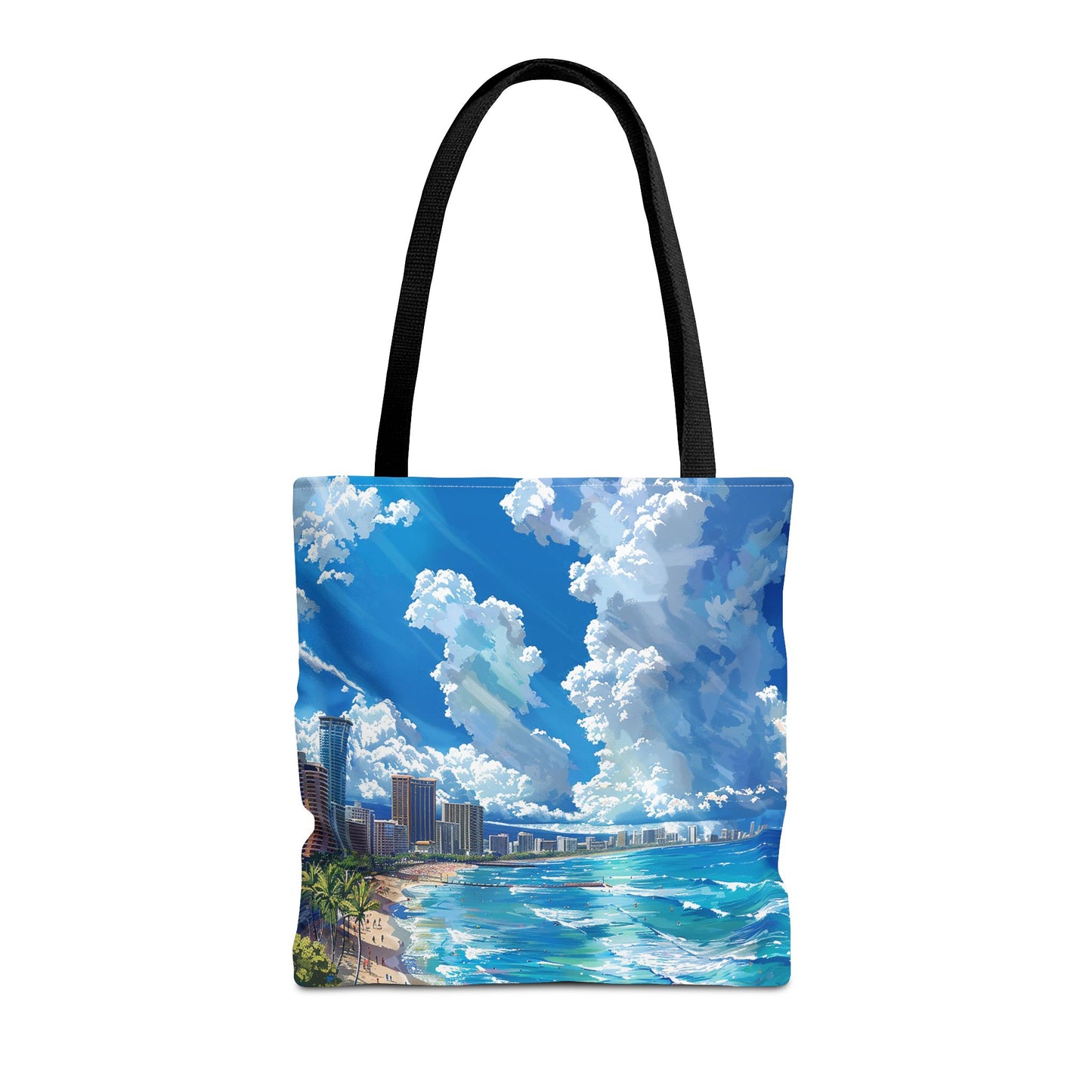 Waikiki Beach Tote Bag - Carry a Slice of Hawaiian Paradise Wherever You Go! Available in 3 sizes.