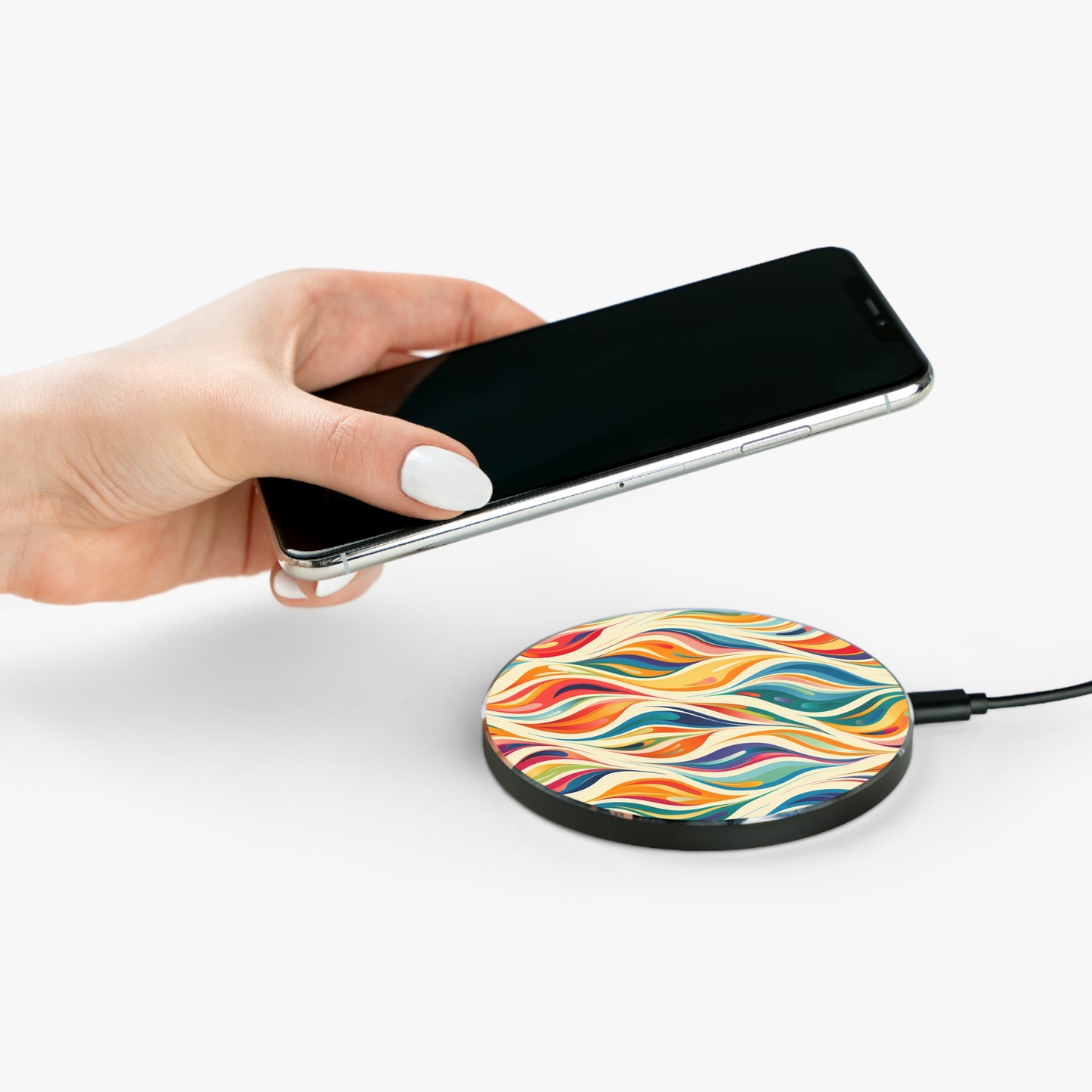 Modern Art Flames Wireless Charger - Fuel Your Devices with Fiery Elegance!