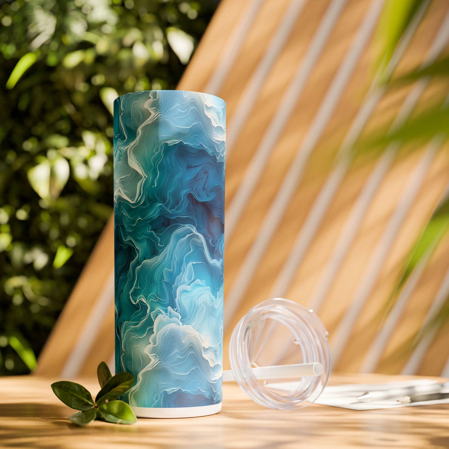 Glacial Caverns Skinny Tumbler with Straw - 20 oz. Insulated Stainless Steel - Chill Out with Every Sip with Glacial Caverns!