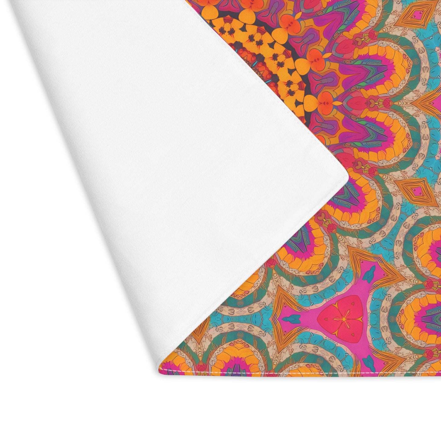 Bohemian Floral Medley Placemat - Add a Burst of Boho Chic to Your Table! Cotton Twill - 18" x 14"