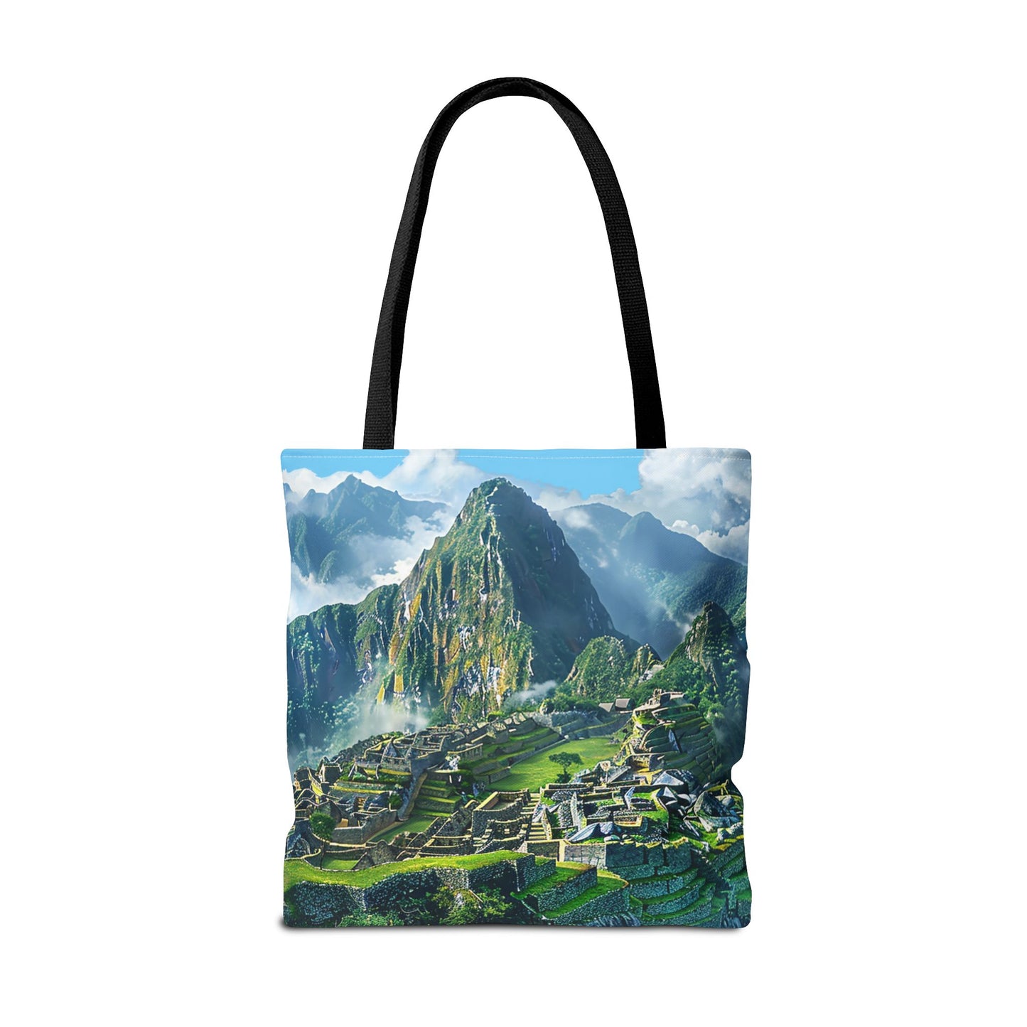 Machu Picchu Misty Peaks Tote Bag - Let the Mists of the Peruvian Andes Mountain Inspire Your Travels. Available in 3 sizes.