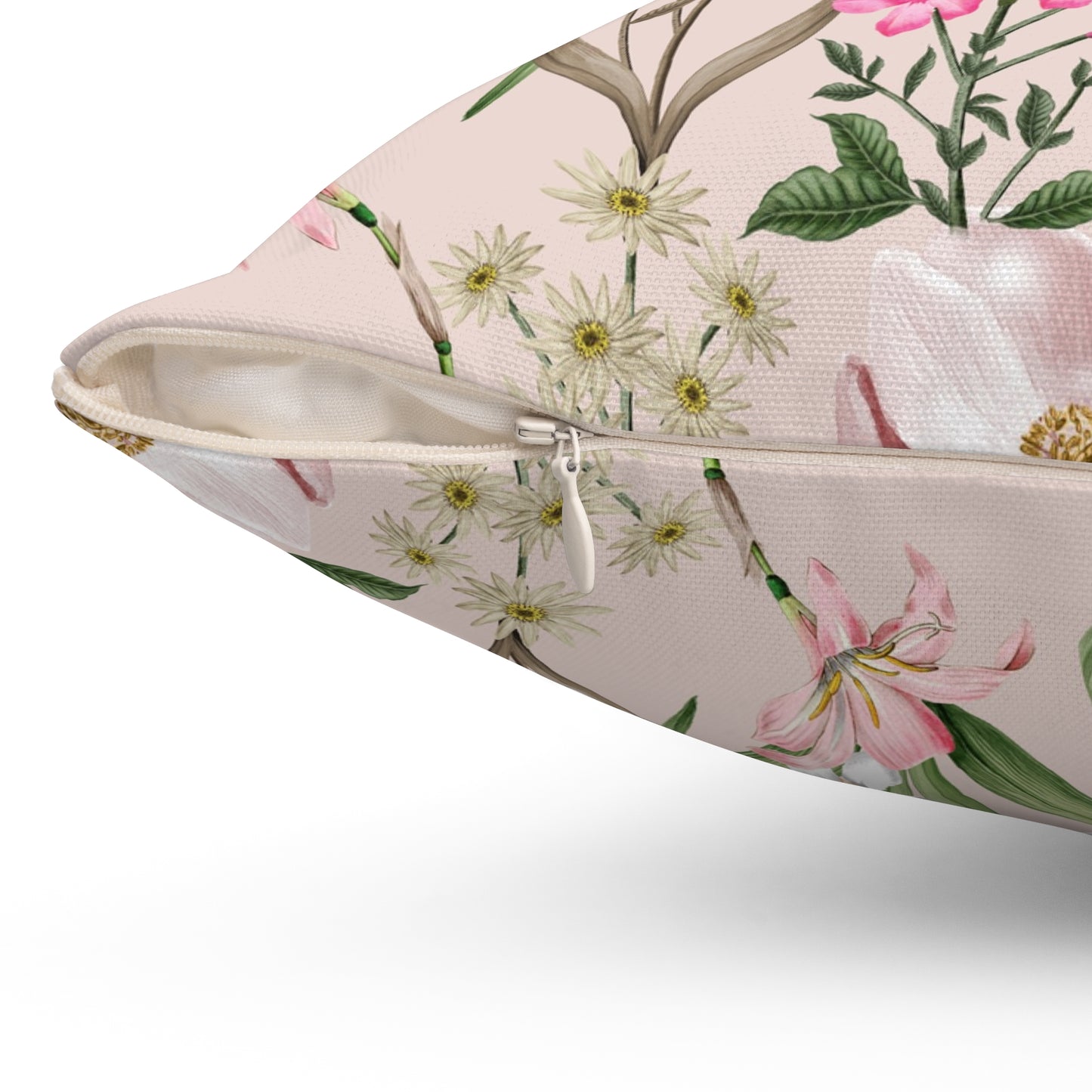 Springtime Bloom Bliss Square Throw Pillow - Spun Polyester - Double-Sided Print - Concealed Zipper - Available in 4 sizes.