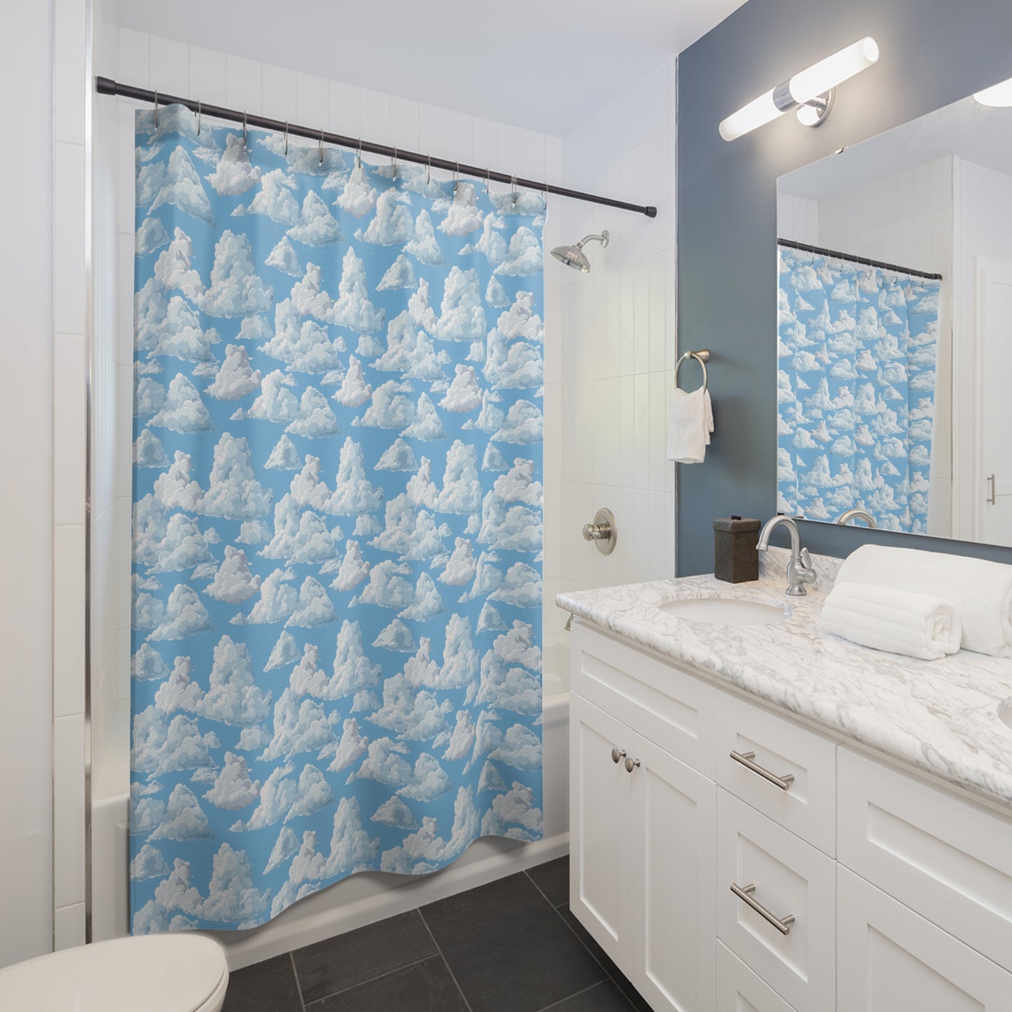Sky Bliss Shower Curtain - Embrace the Serenity of the Skies!