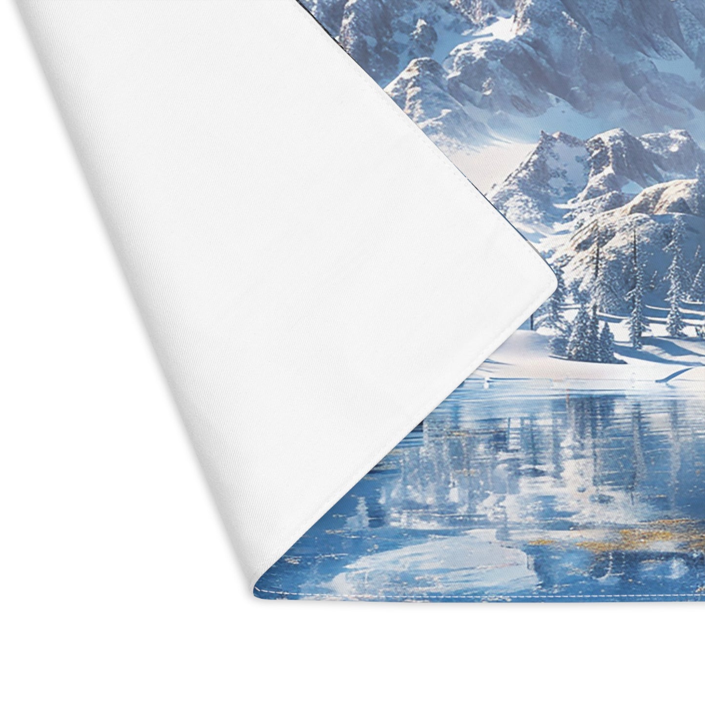 Winter Wonderland Retreat Placemat - Dine in the Serenity of Snow-Capped Splendor! Cotton Twill - 18" x 14"