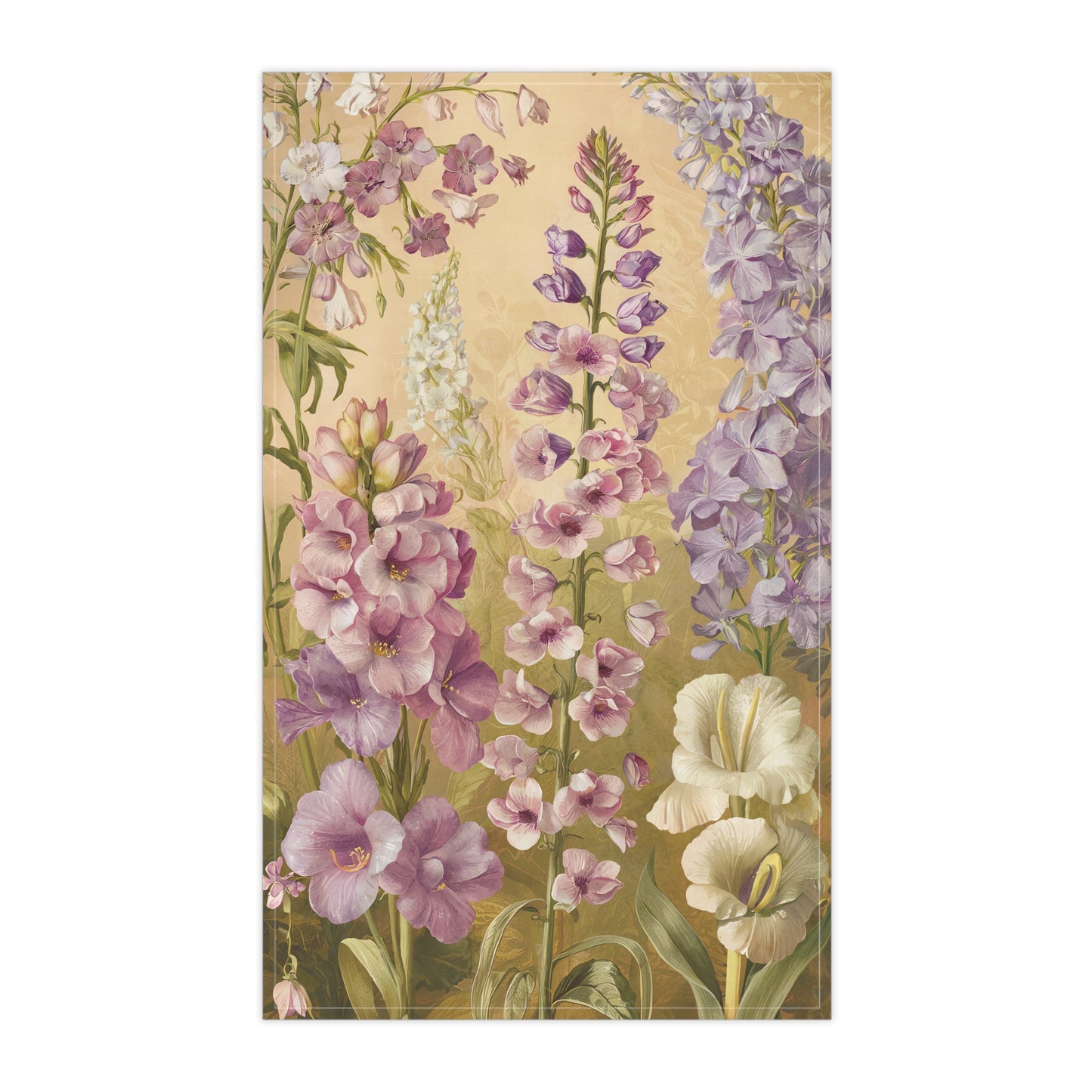 Gladiolus Grace Kitchen Towel - Cotton Twill - 18" x 30" - Sweep into a Floral Fantasy - Elegance in Every Wipe!