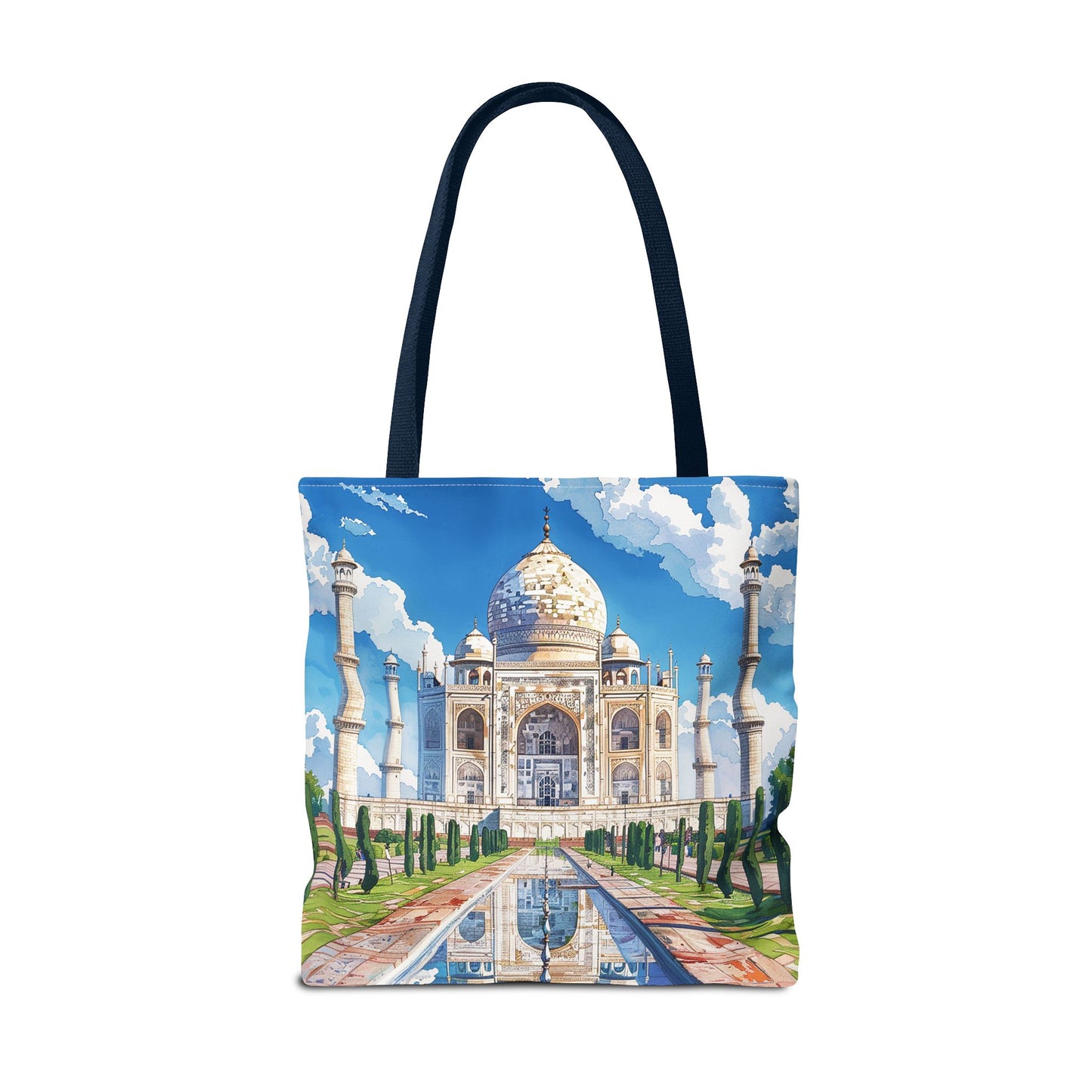 Taj Mahal Reflection Tote Bag - Carry the Splendor of the Taj Wherever You Go! Available in 3 sizes.