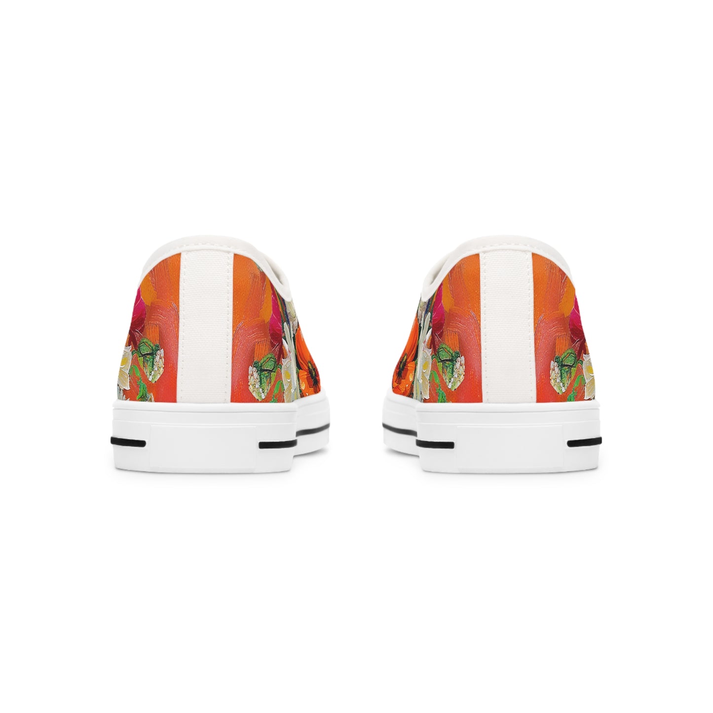 Blossom Blaze Ladies' Low Top Sneakers - Step into Blooming Beauty – Where Every Step is a Burst of Color!