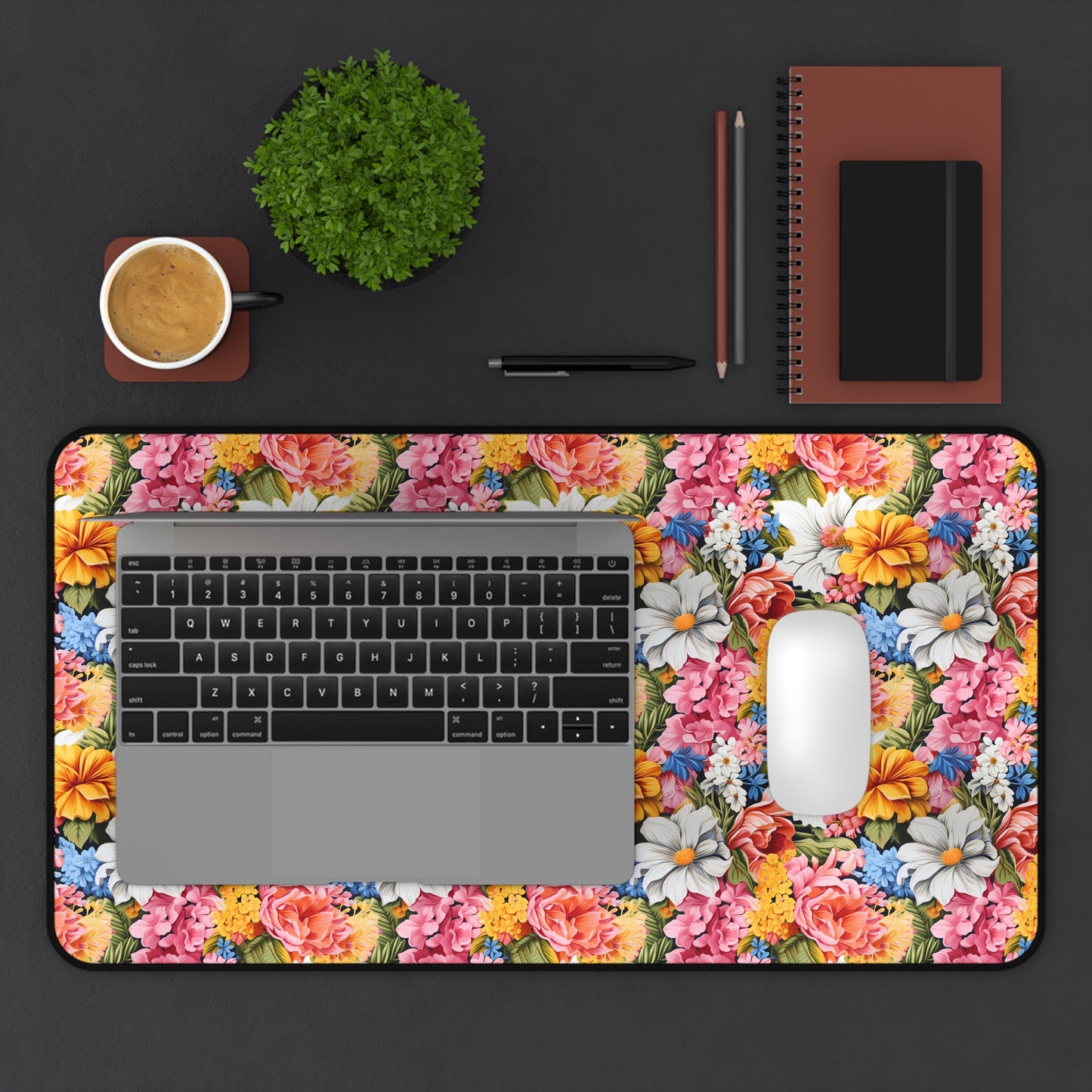 Chic Floral Desk Mat (Desk Pad) - Bring Pastel Floral Softness and Nature to Your Desktop. Available in 3 sizes.