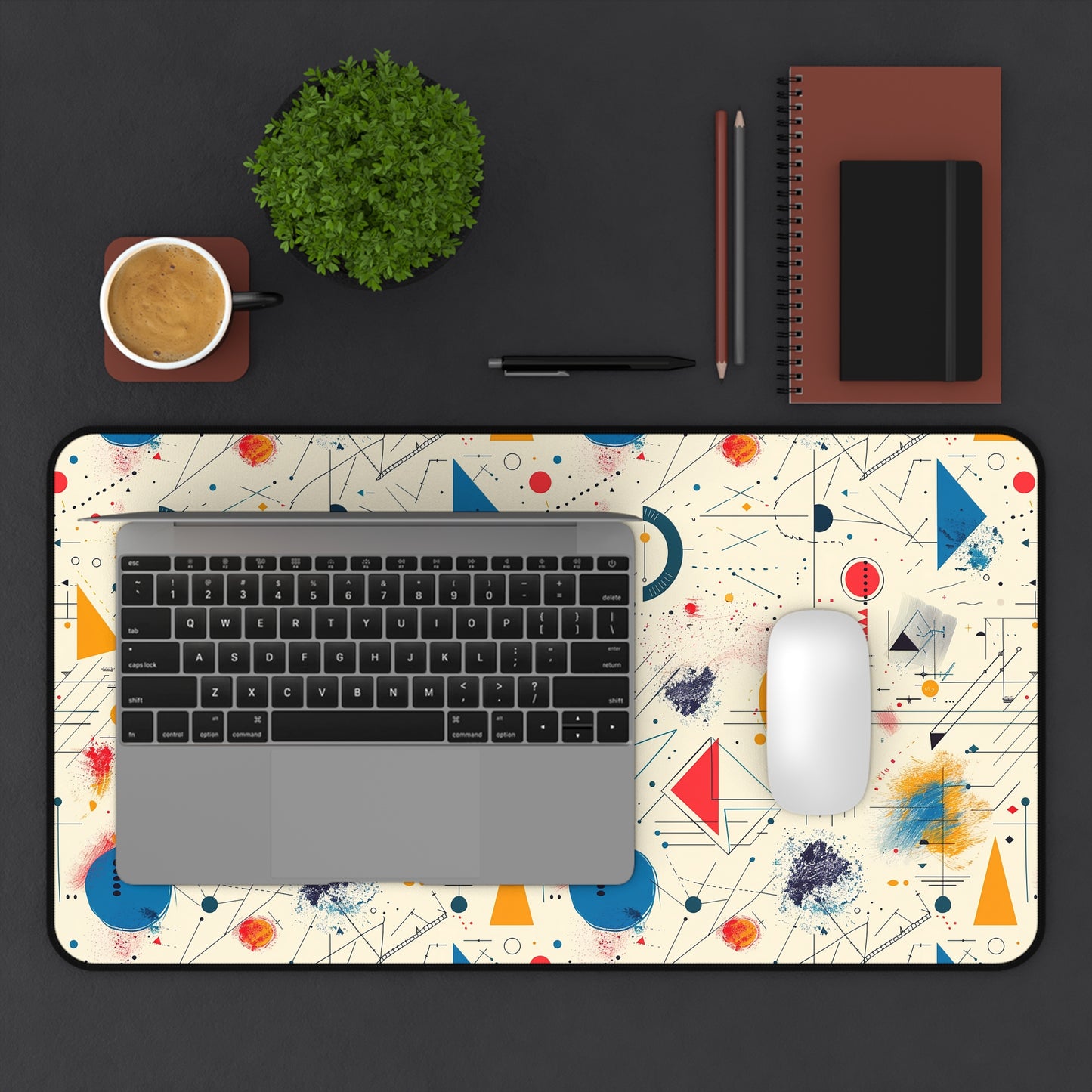 Geometric Harmony Desk Mat (Desk Pad) - Transform Your Workspace - Where Scientific Function Meets Art! Available in 3 sizes.