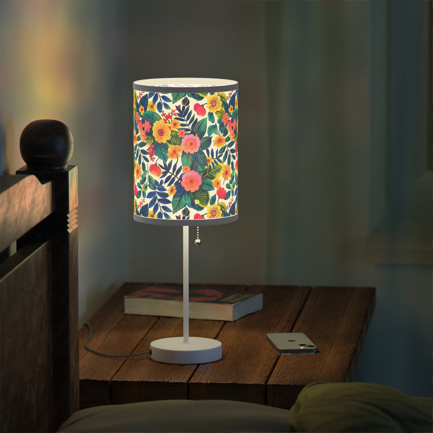 Blossom Bliss Modern Table Lamp. 20" Tall, Metal Stand, US|CA Plug, Available in 2 Finishes & Multiple Trim Colors