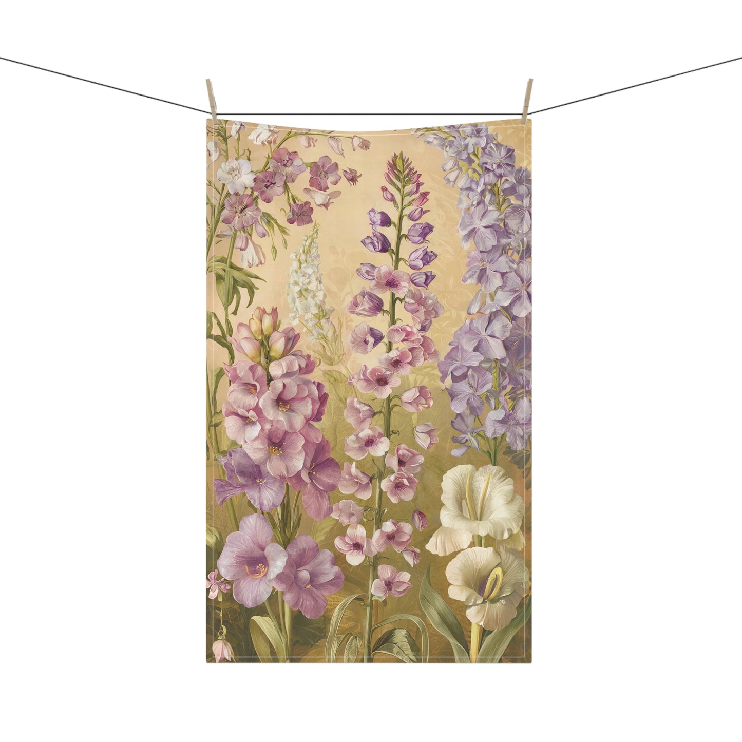 Gladiolus Grace Kitchen Towel - Cotton Twill - 18" x 30" - Sweep into a Floral Fantasy - Elegance in Every Wipe!