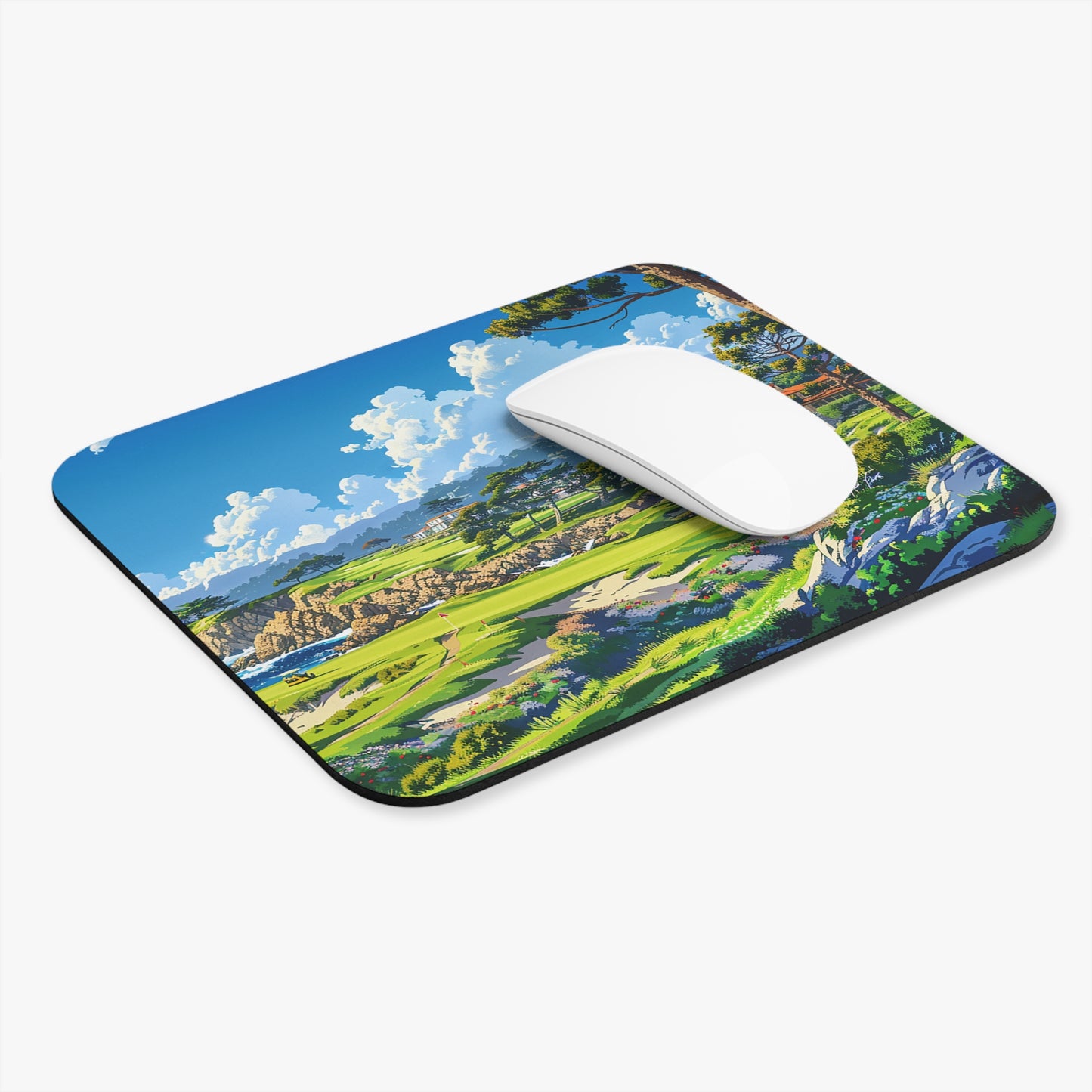 Coastal Fairway Escape Mouse Pad - Tee Off into Tranquility with Every Click!